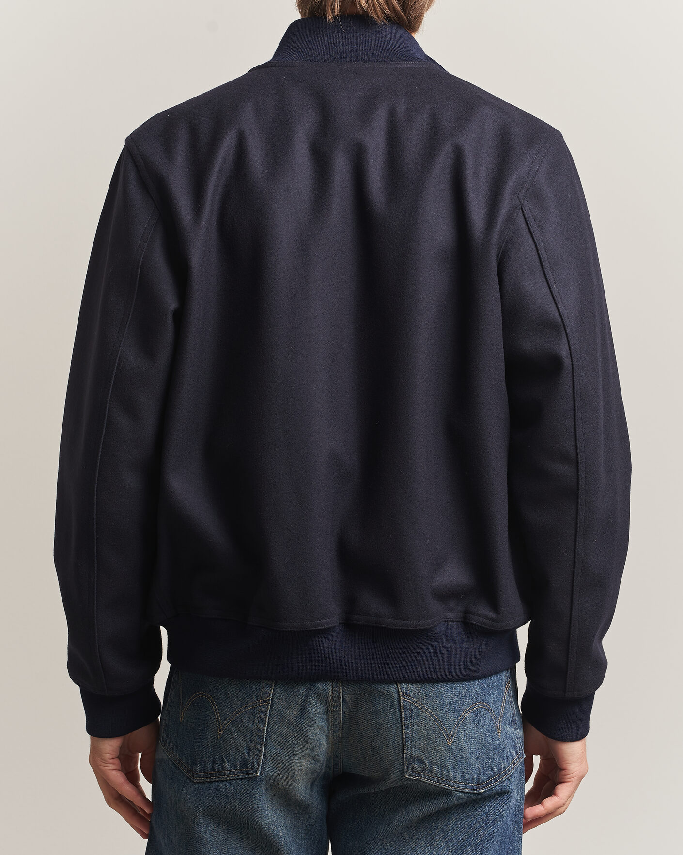 Hombres | Abrigos y chaquetas | Baracuta | Melton Wool Blouson Jacket Deep Blue