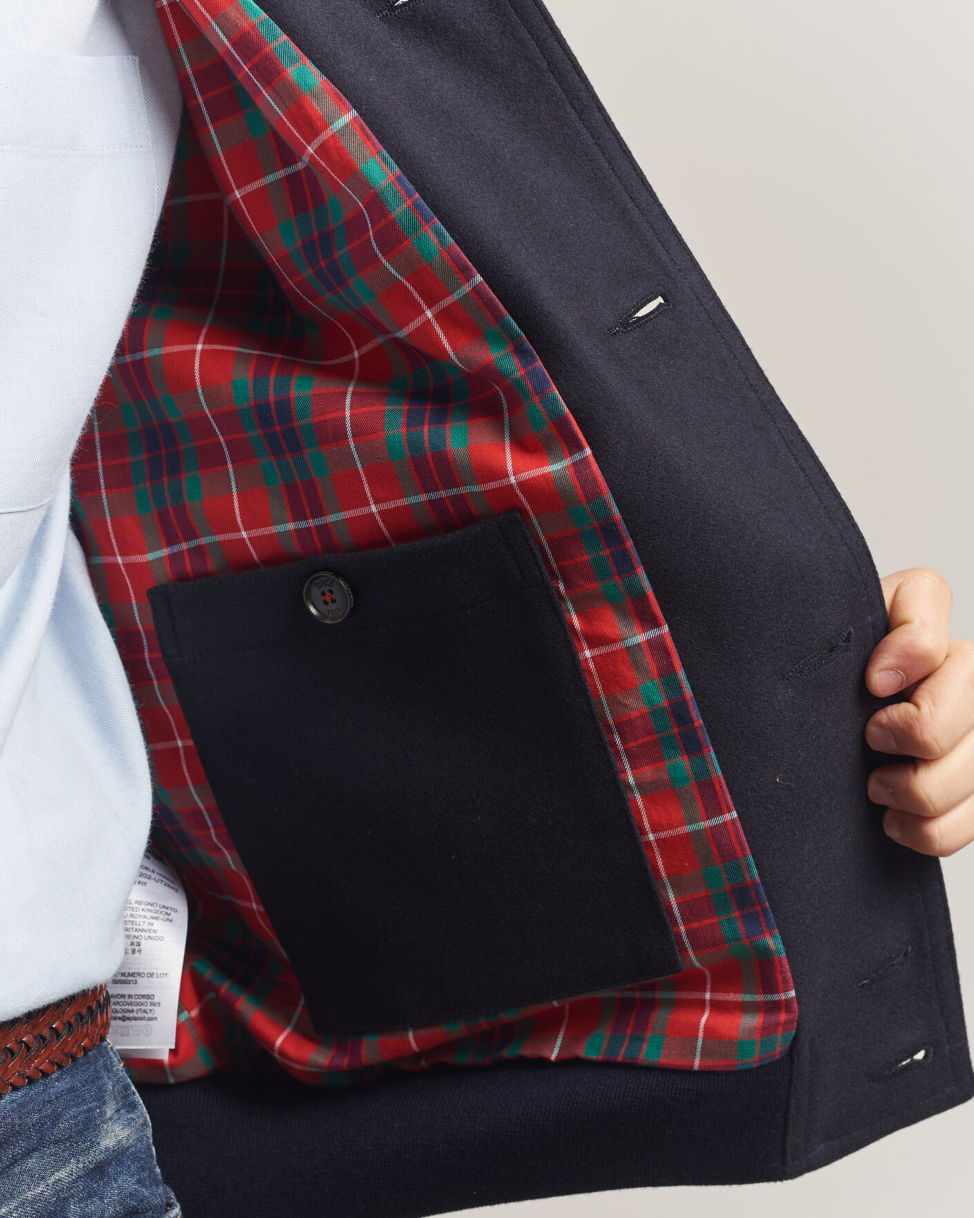 Hombres | Abrigos y chaquetas | Baracuta | Melton Wool Blouson Jacket Deep Blue