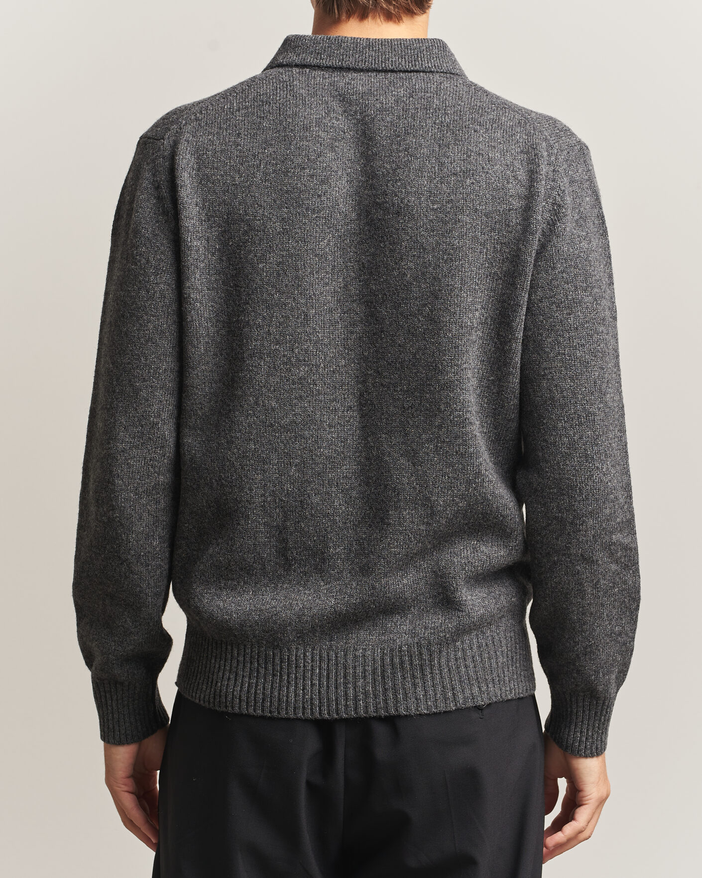 Hombres | Jerséis y prendas de punto | Baracuta | Shetland Polo Mid Grey
