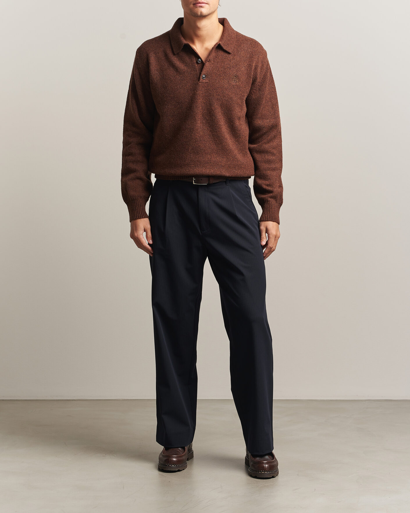 Hombres | Jerséis y prendas de punto | Baracuta | Shetland Polo Slate Black