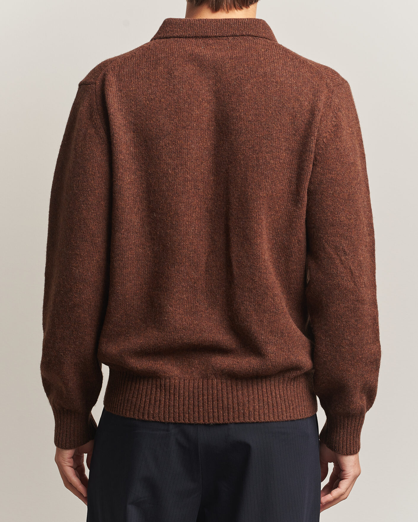 Hombres | Jerséis y prendas de punto | Baracuta | Shetland Polo Slate Black