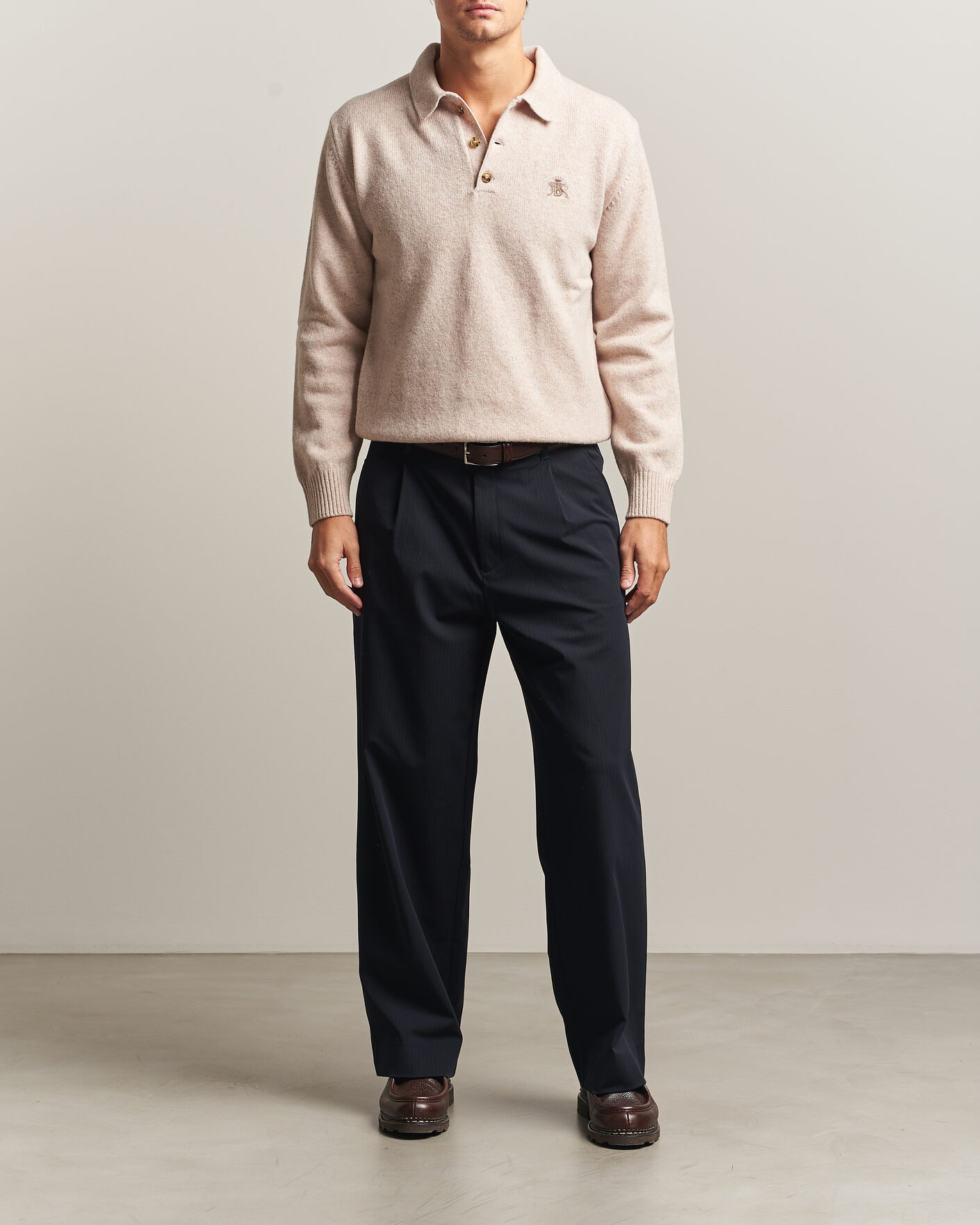 Hombres | Jerséis y prendas de punto | Baracuta | Shetland Polo Antique White