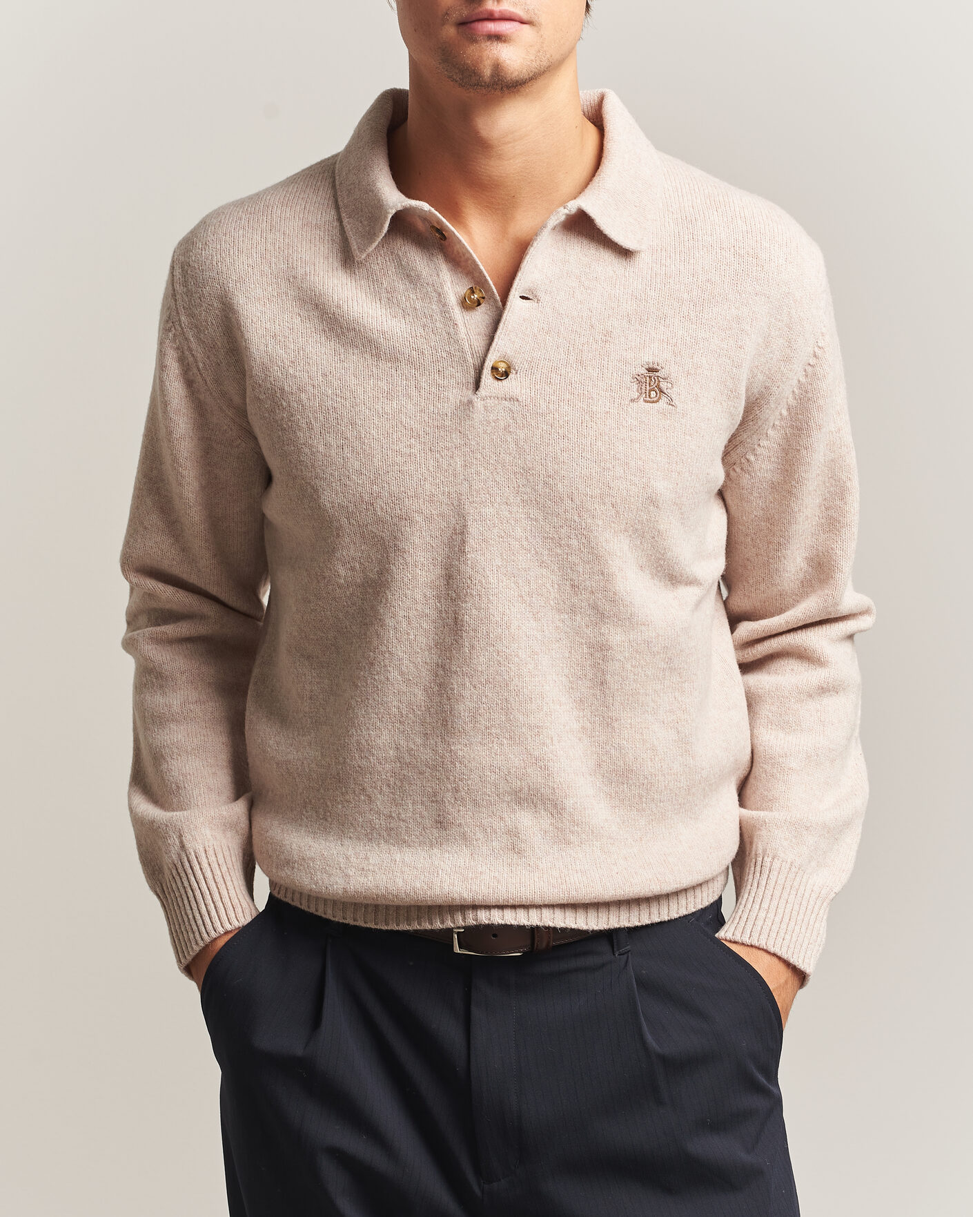 Hombres | Jerséis y prendas de punto | Baracuta | Shetland Polo Antique White
