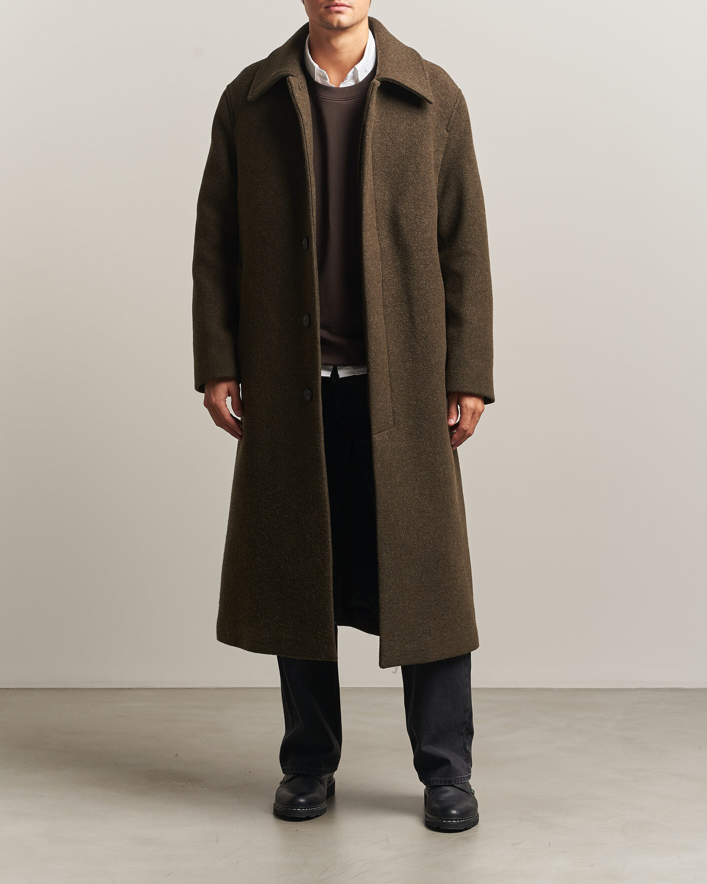 Hombres | Abrigos y chaquetas | Sunflower | Wool Blend Winter Coat Green Moss