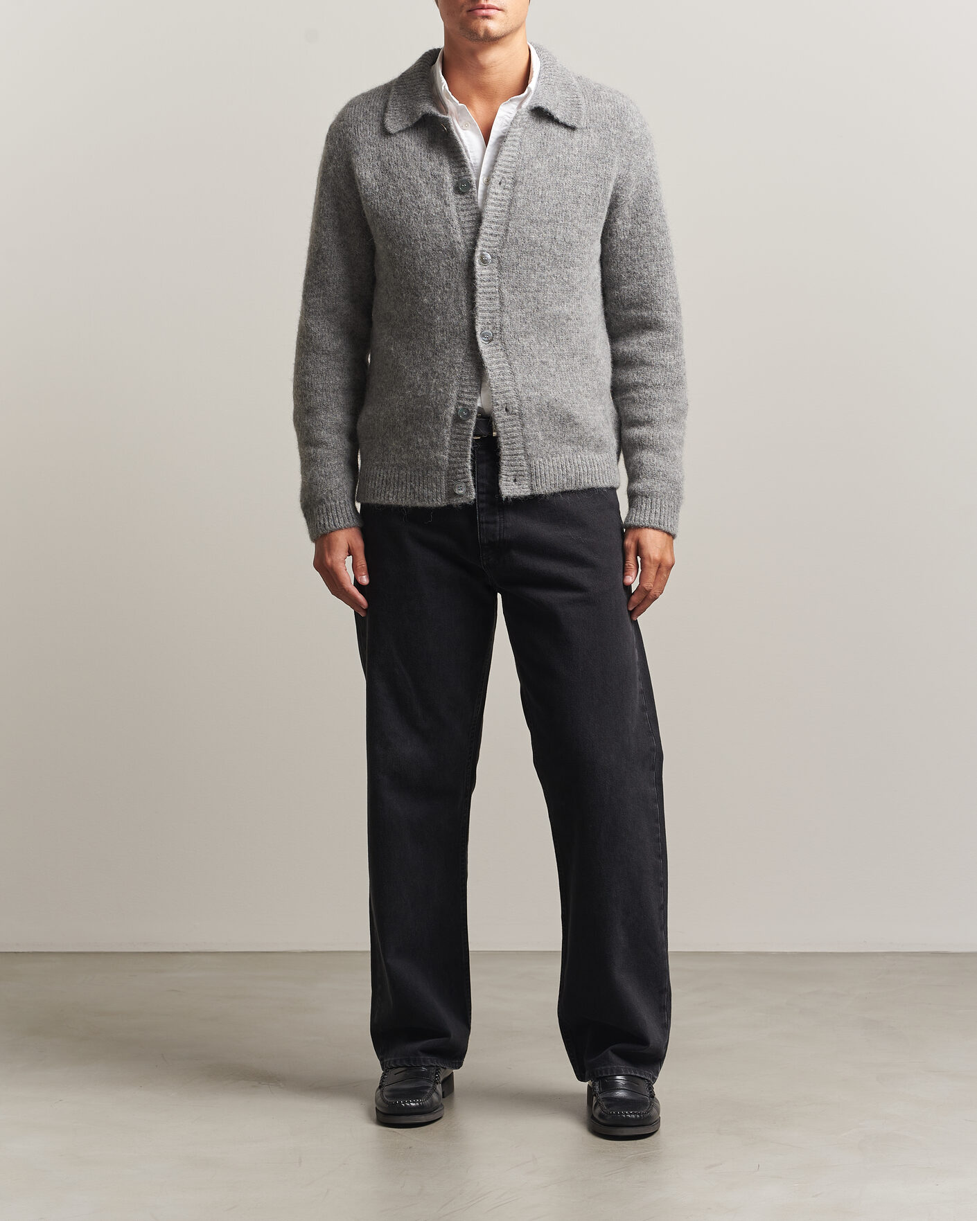 Hombres | Jerséis y prendas de punto | Sunflower | Alpacka Cardigan Grey Melange