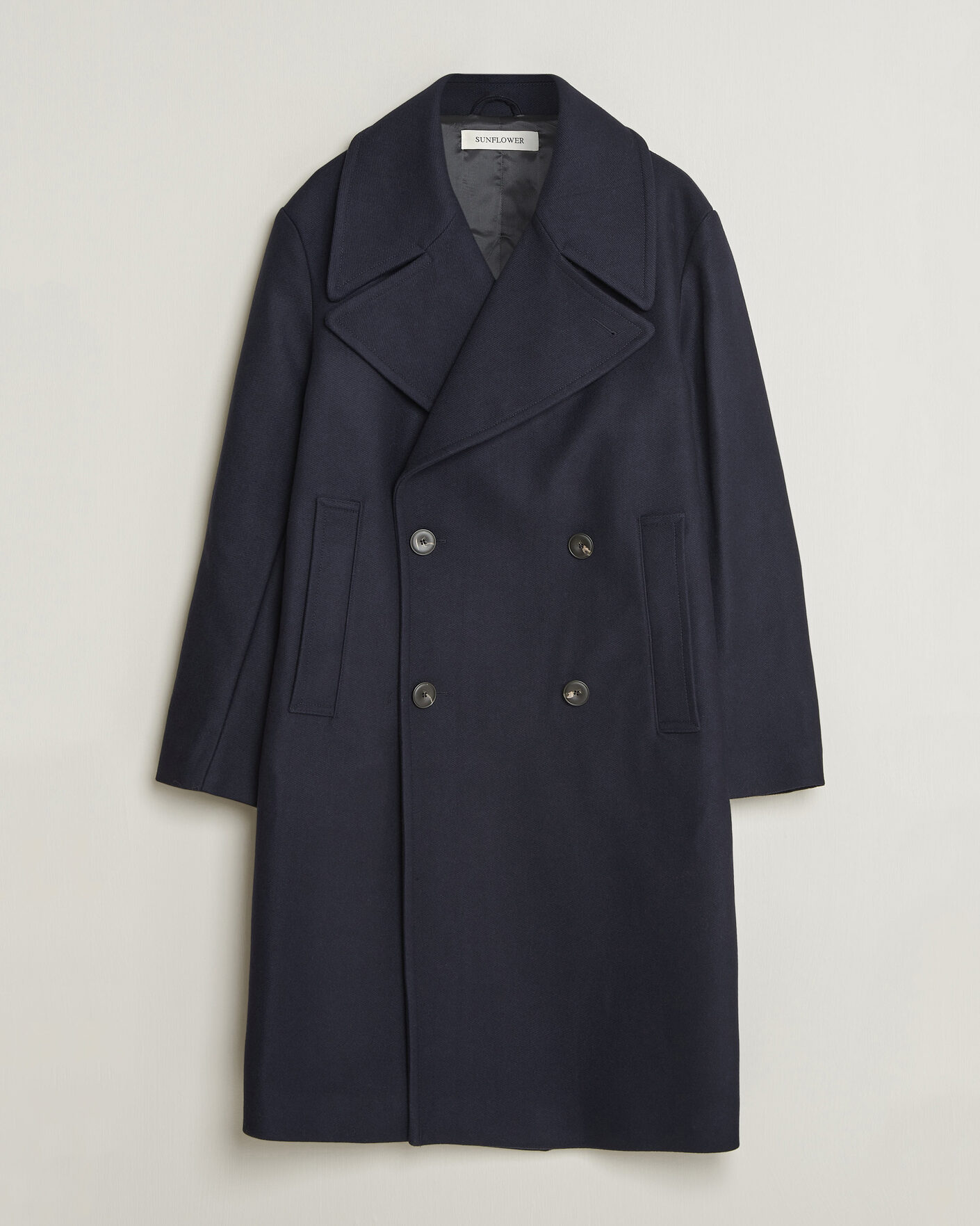 Hombres | Abrigos y chaquetas | Sunflower | Double Breasted Wool Blend Coat Navy