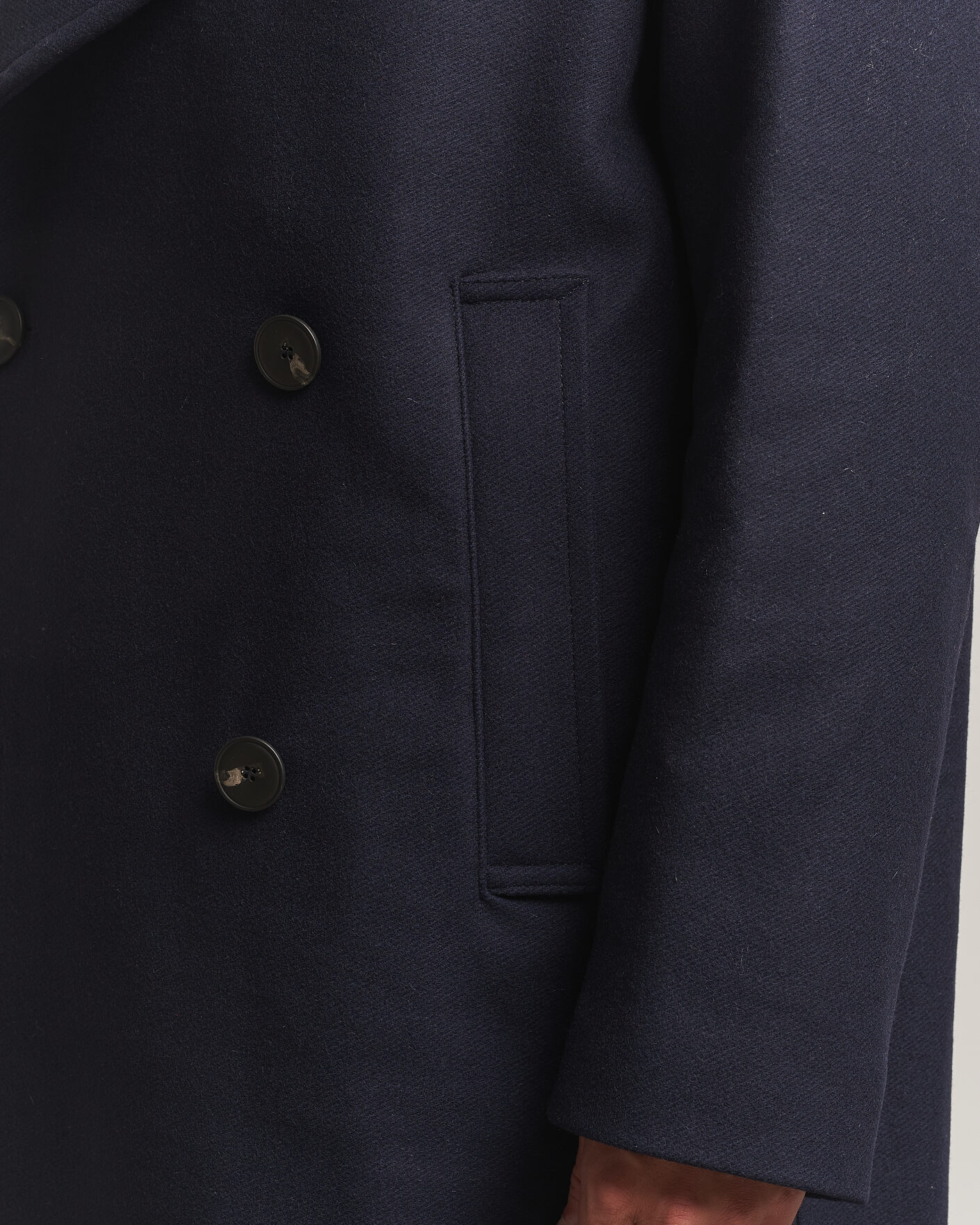 Hombres | Abrigos y chaquetas | Sunflower | Double Breasted Wool Blend Coat Navy