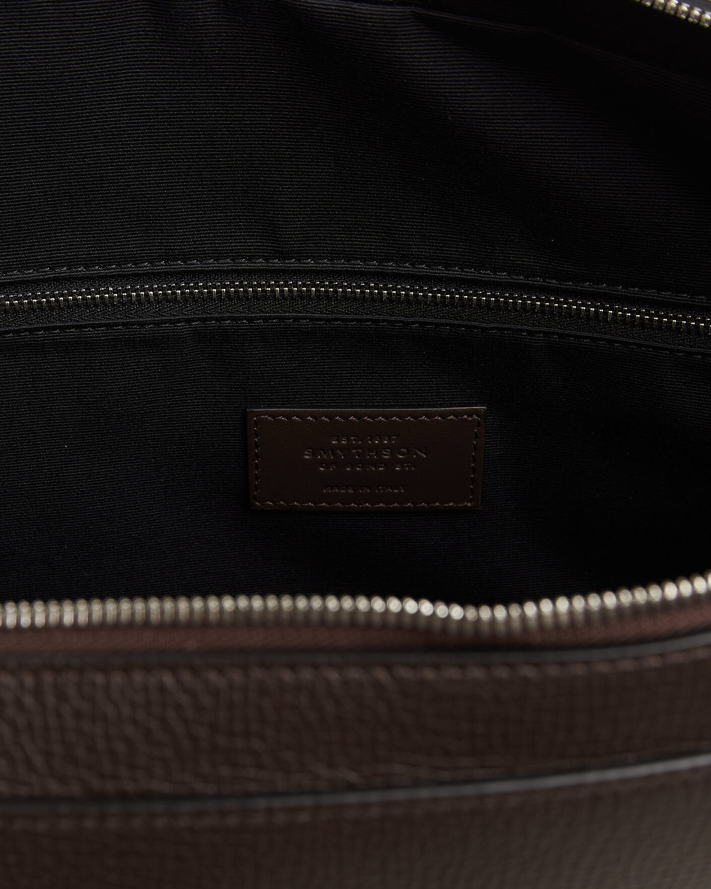 Hombres | Bolsos | Smythson | Ludlow Slim Briefcase With Zip Front Dark Brown