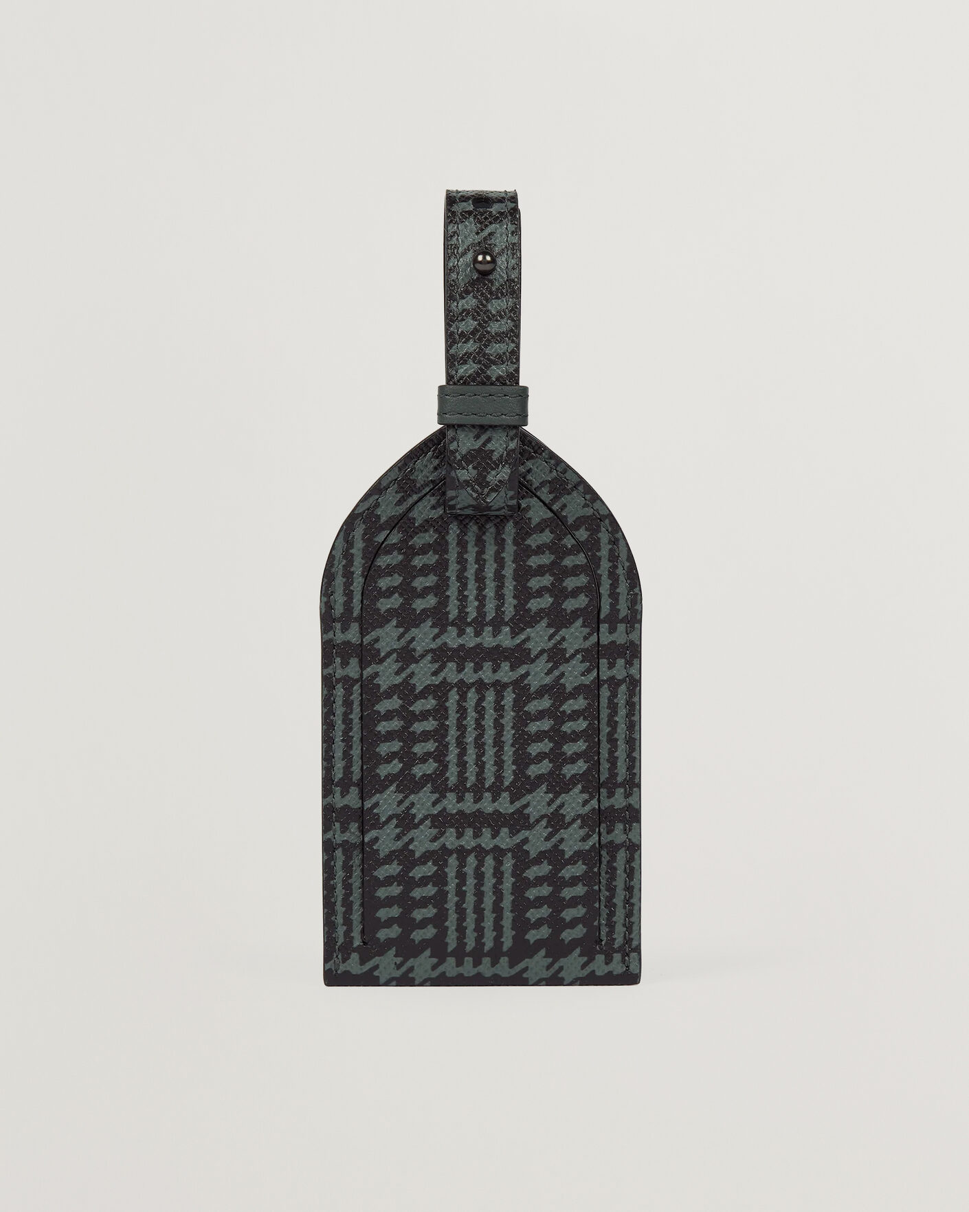Hombres | Hogar | Smythson | Panama Tweed Luggage Tag Slate Green