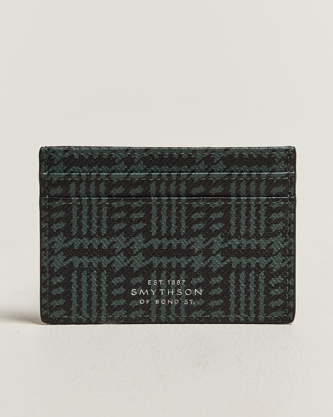 Hombres | Billeteras | Smythson | Panama Tweed Flat Cardholder Slate Green