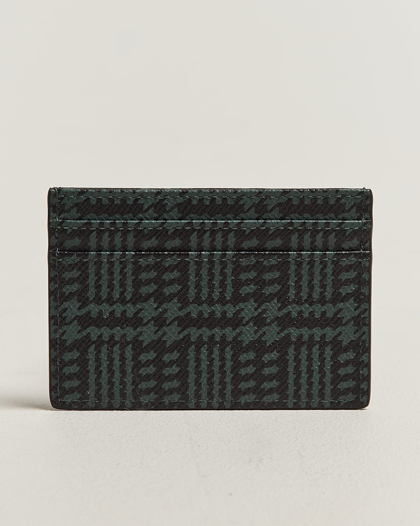Hombres | Billeteras | Smythson | Panama Tweed Flat Cardholder Slate Green