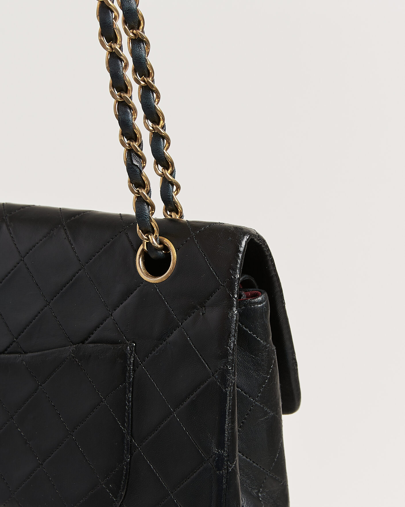 Hombres | Pre-Owned & Vintage Bags | Chanel Pre-Owned | Classic Medium Double Flap Bag Lambskin Black