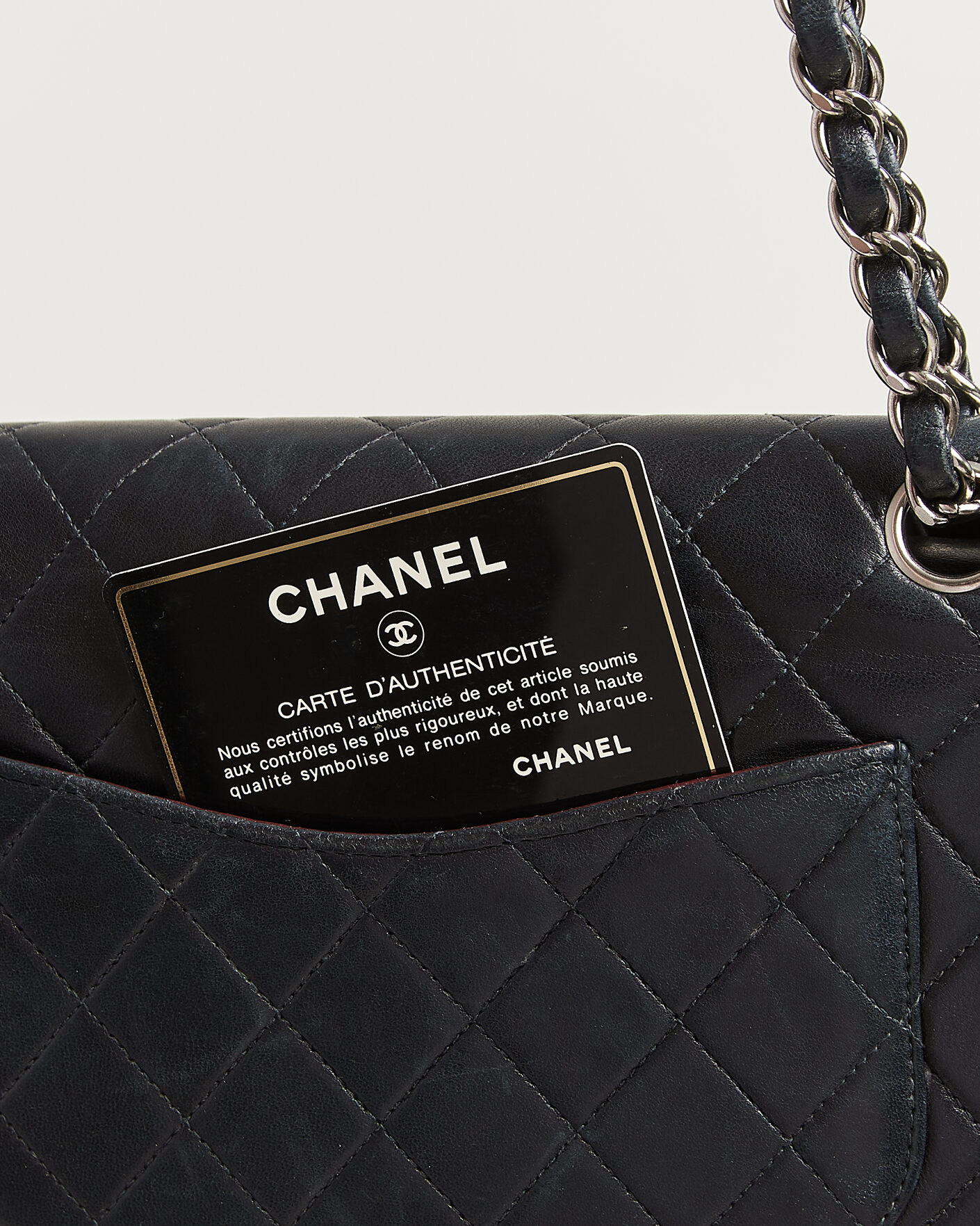 Hombres | Pre-Owned & Vintage Bags | Chanel Pre-Owned | Classic Medium Double Flap Bag Lambskin Black