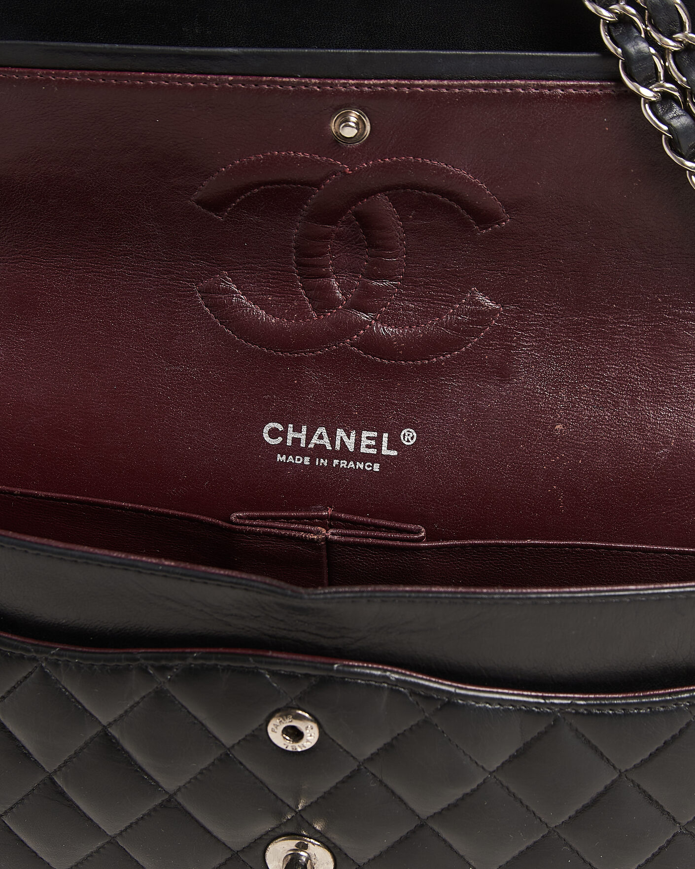 Hombres | Pre-Owned & Vintage Bags | Chanel Pre-Owned | Classic Medium Double Flap Bag Lambskin Black