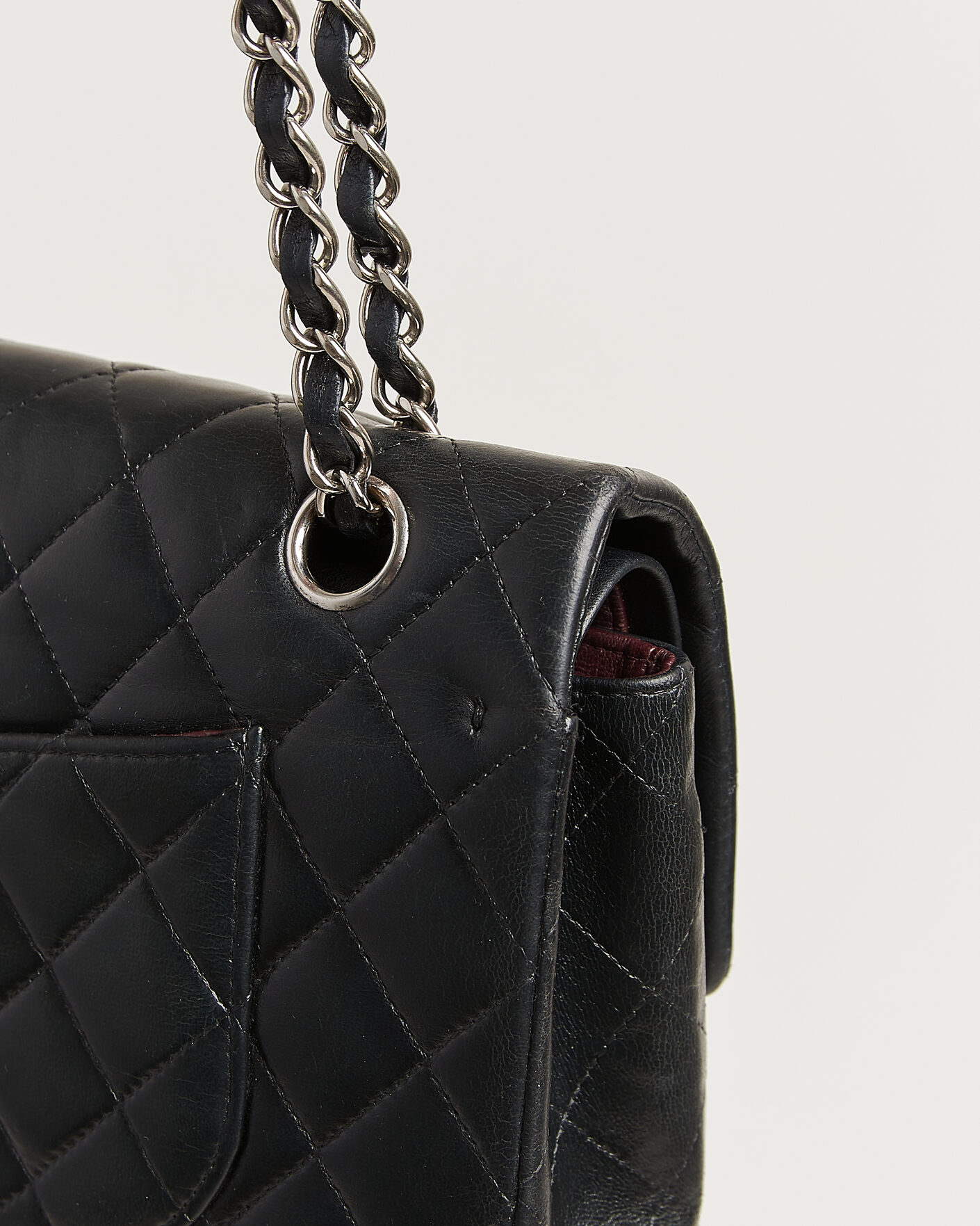 Hombres | Pre-Owned & Vintage Bags | Chanel Pre-Owned | Classic Medium Double Flap Bag Lambskin Black