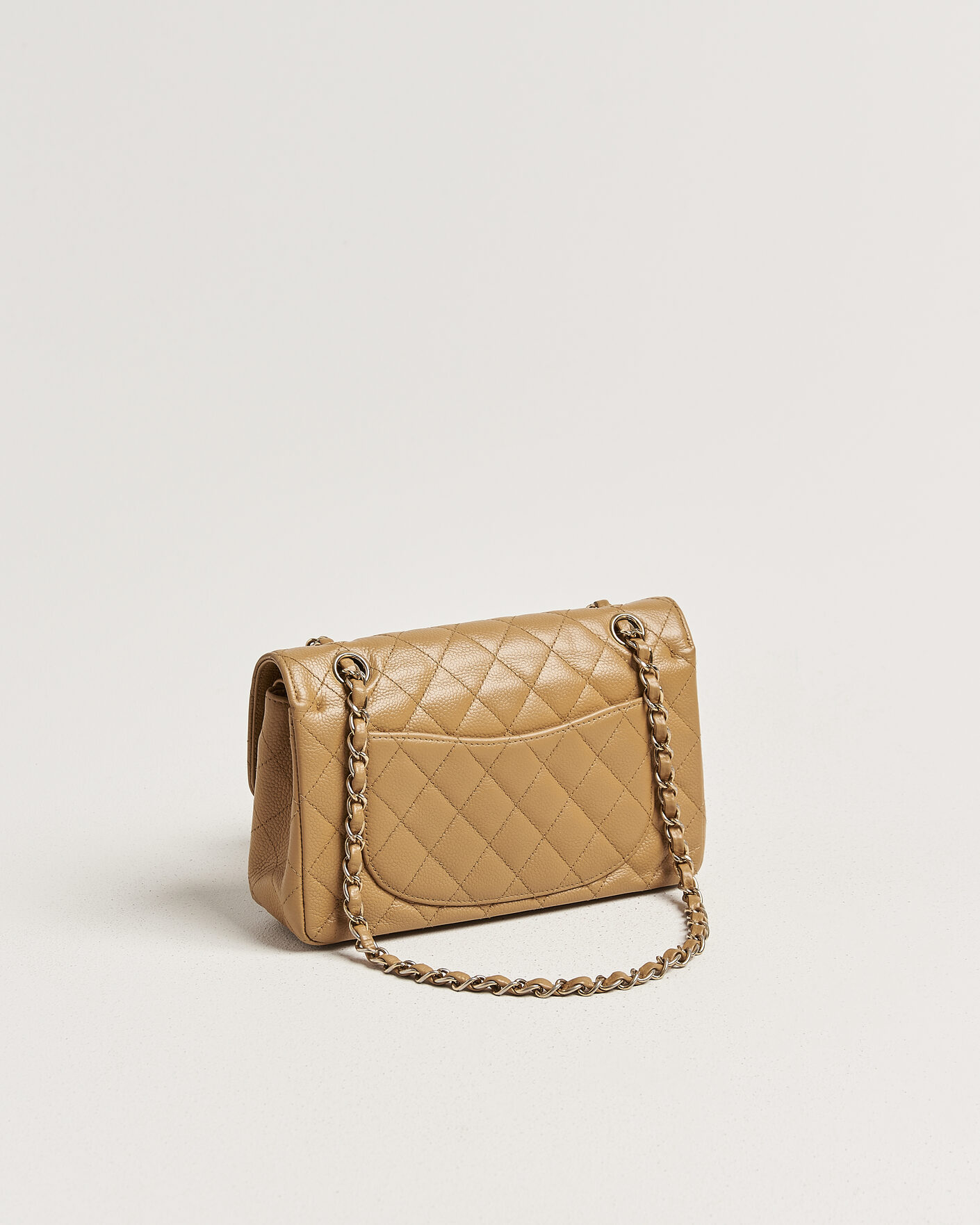 Hombres | Pre-Owned & Vintage Bags | Chanel Pre-Owned | Classic Small Double Flap Bag Caviar Leather Beige