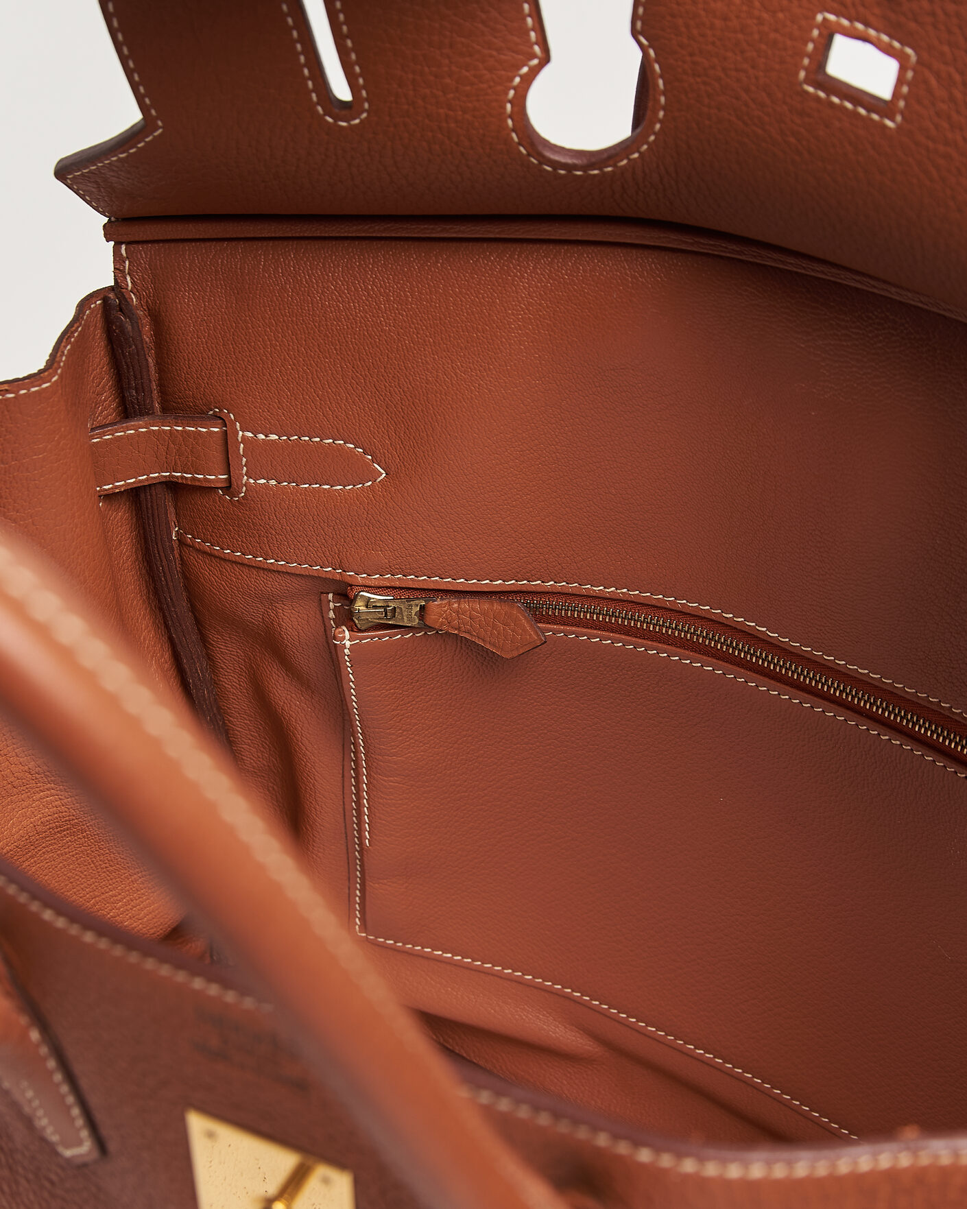 Hombres | Pre-Owned & Vintage Bags | Hermès Pre-Owned | Birkin 35 Togo Leather Cognac Brown