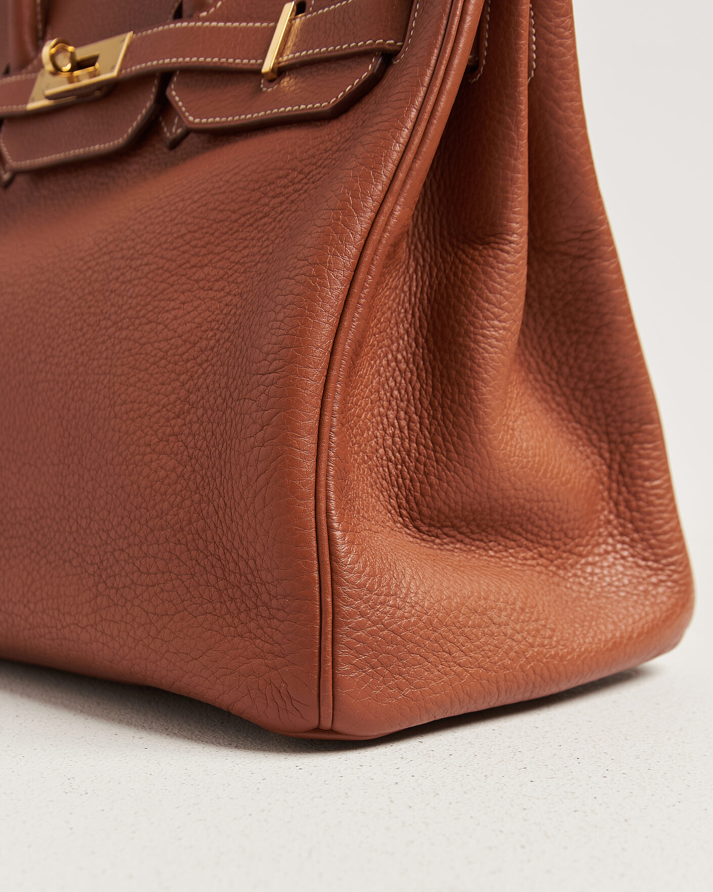 Hombres | Pre-Owned & Vintage Bags | Hermès Pre-Owned | Birkin 35 Togo Leather Cognac Brown