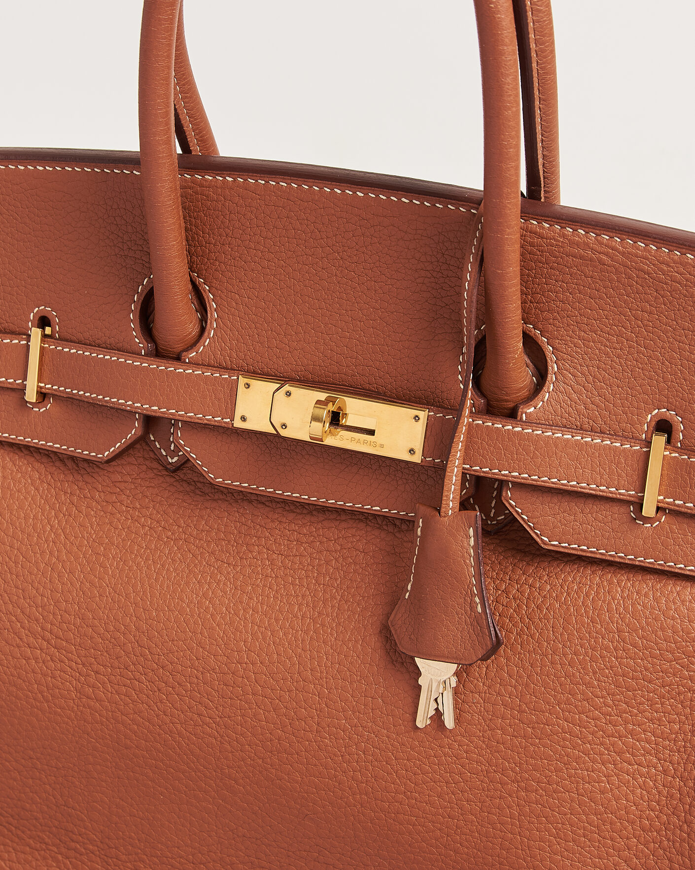 Hombres | Pre-Owned & Vintage Bags | Hermès Pre-Owned | Birkin 35 Togo Leather Cognac Brown