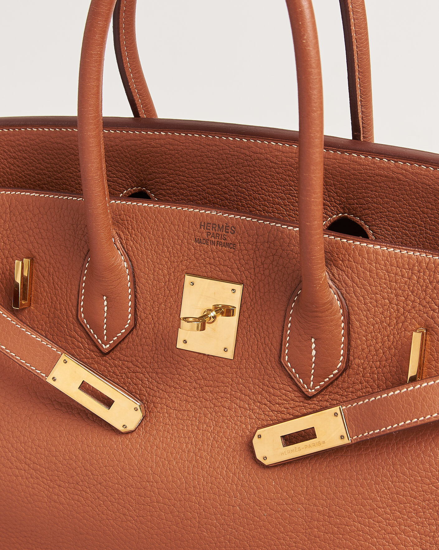 Hombres | Pre-Owned & Vintage Bags | Hermès Pre-Owned | Birkin 35 Togo Leather Cognac Brown