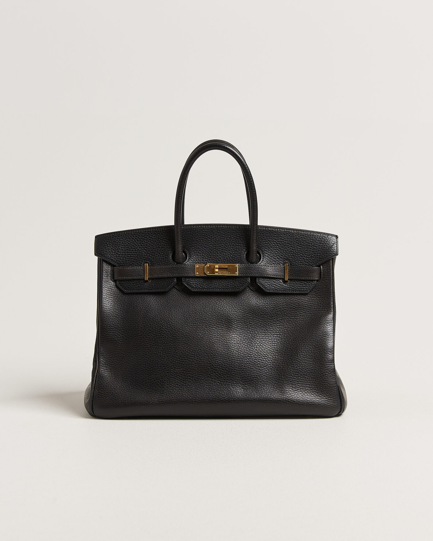 Hombres | Pre-Owned & Vintage Bags | Hermès Pre-Owned | Birkin 35 Retourné Ardennes Leather Black