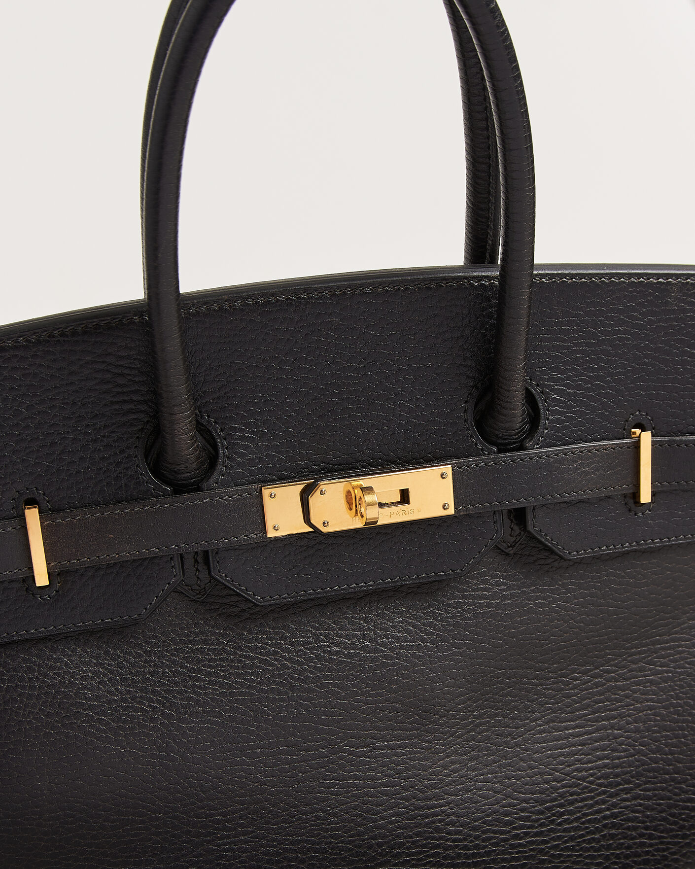 Hombres | Pre-Owned & Vintage Bags | Hermès Pre-Owned | Birkin 35 Retourné Ardennes Leather Black