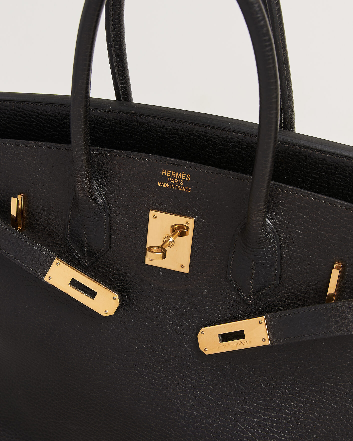 Hombres | Pre-Owned & Vintage Bags | Hermès Pre-Owned | Birkin 35 Retourné Ardennes Leather Black