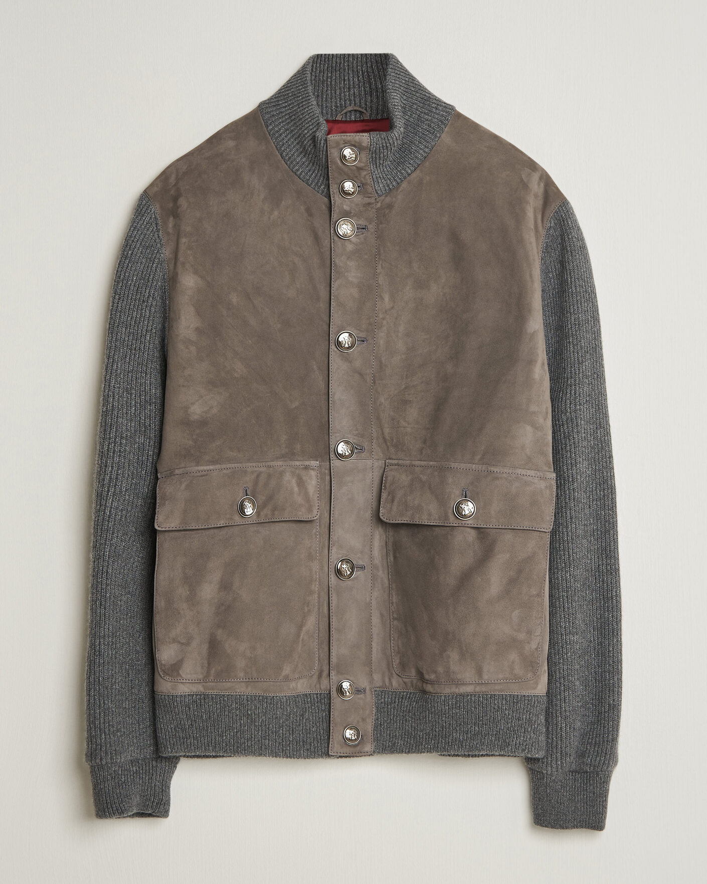 Hombres | Abrigos y chaquetas | Brunello Cucinelli | Cashmere/Suede Down Jacket Grey Melange