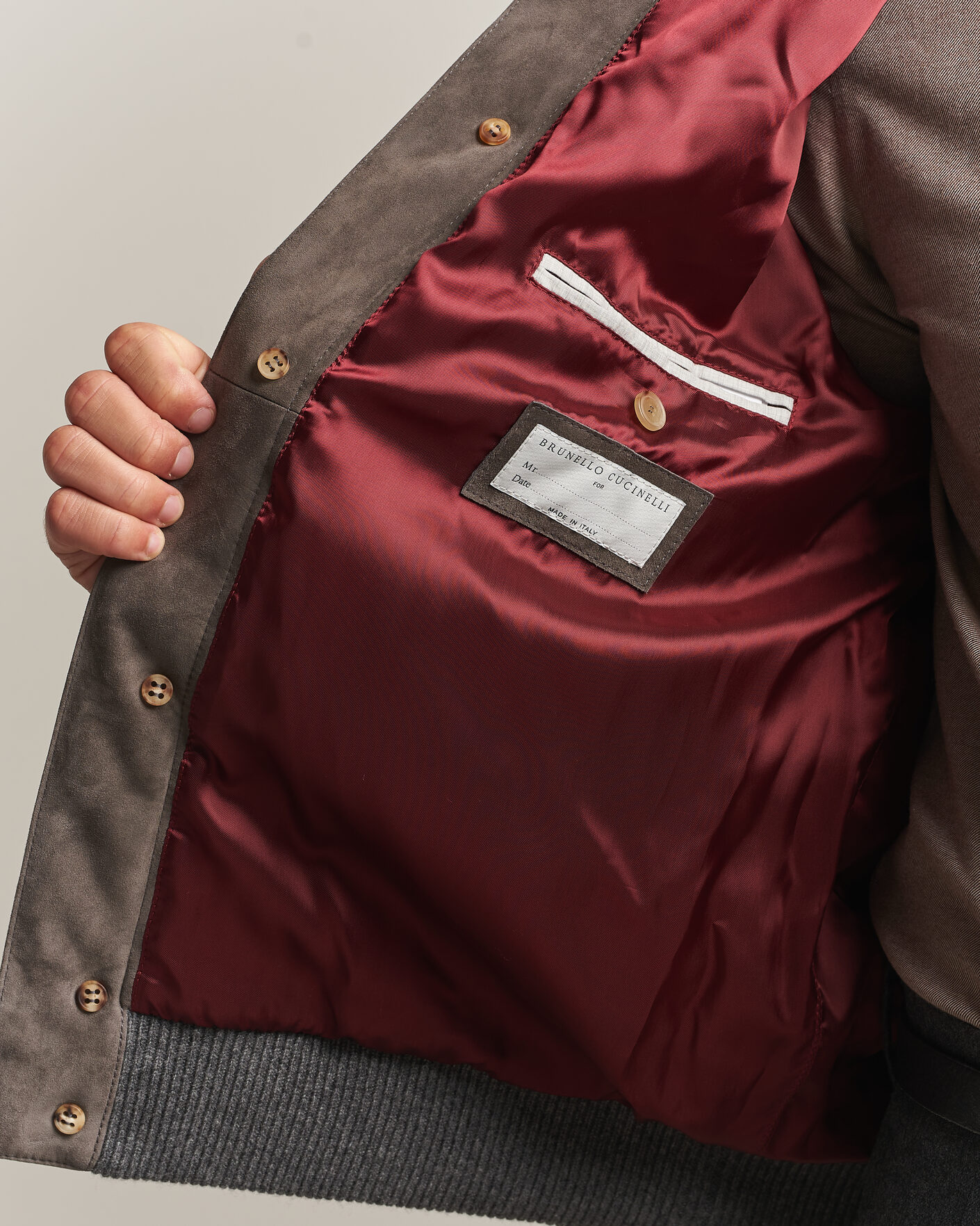 Hombres | Abrigos y chaquetas | Brunello Cucinelli | Cashmere/Suede Down Jacket Grey Melange