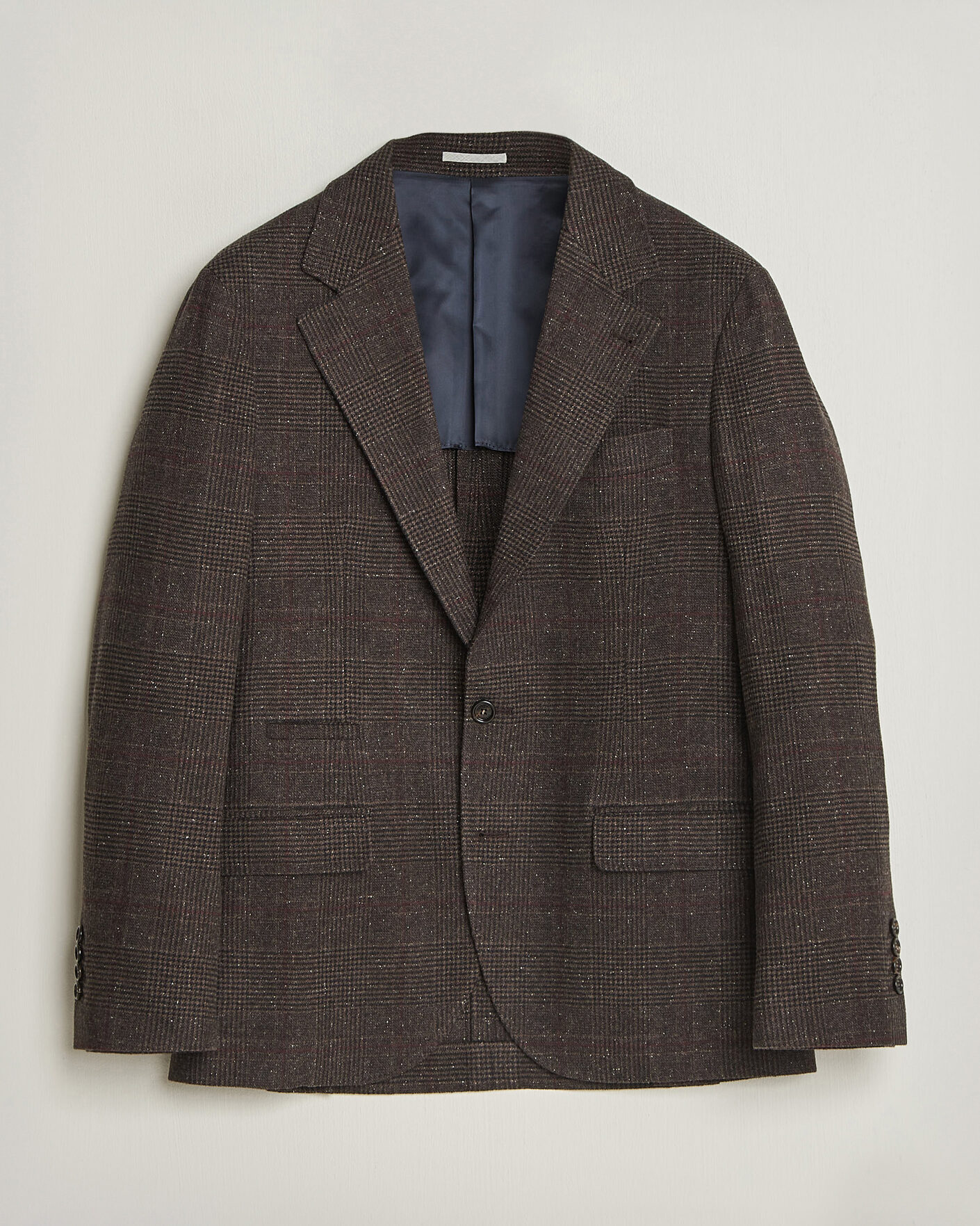 Hombres | Blazers | Brunello Cucinelli | Cashmere/Silk Prince Of Wales Blazer Dark Brown