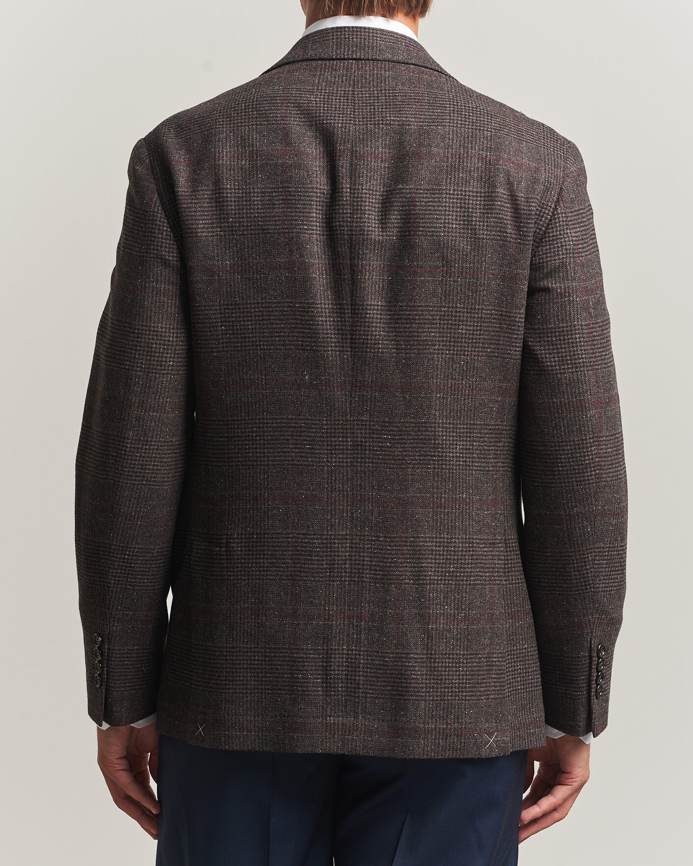 Hombres | Blazers | Brunello Cucinelli | Cashmere/Silk Prince Of Wales Blazer Dark Brown