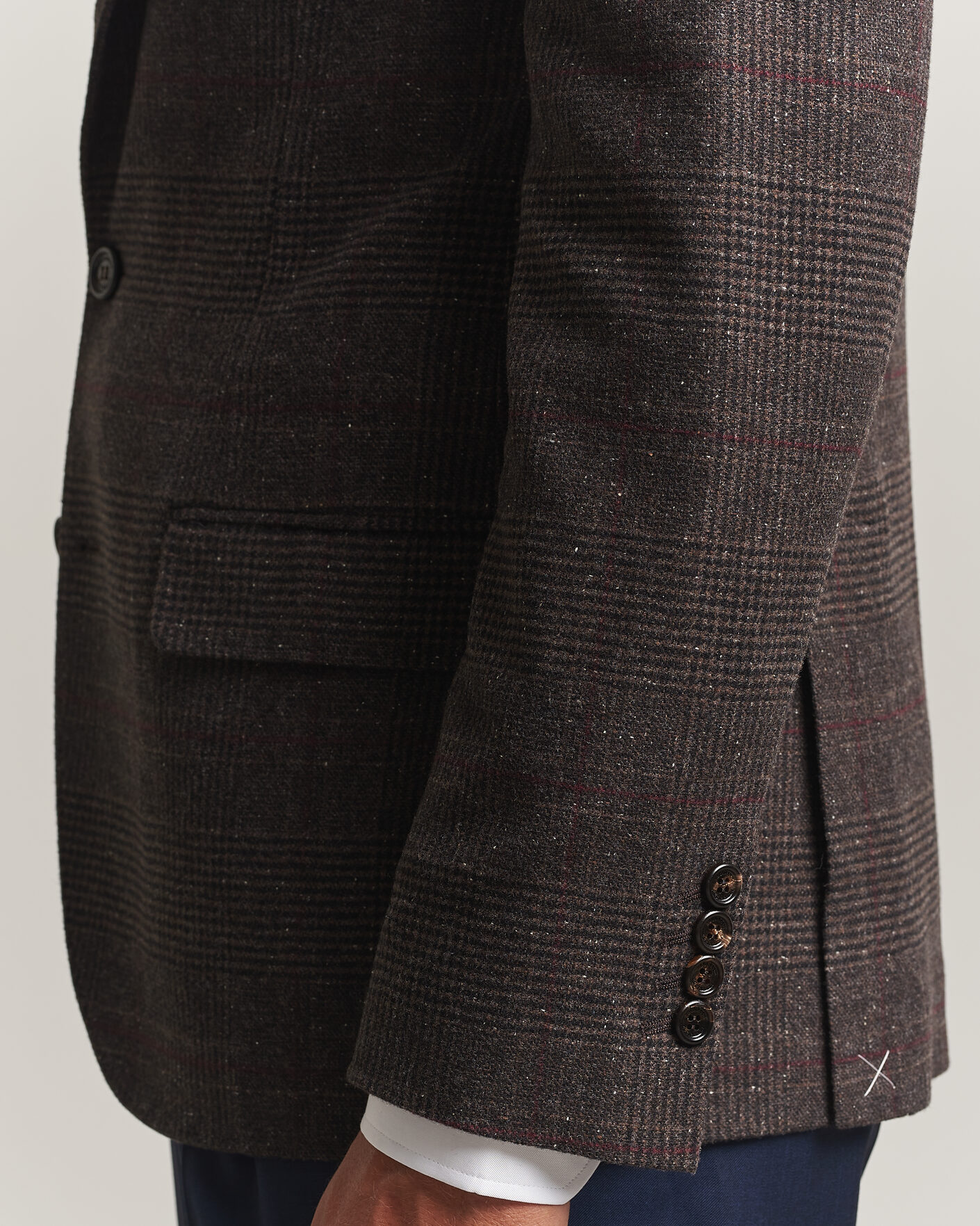 Hombres | Blazers | Brunello Cucinelli | Cashmere/Silk Prince Of Wales Blazer Dark Brown