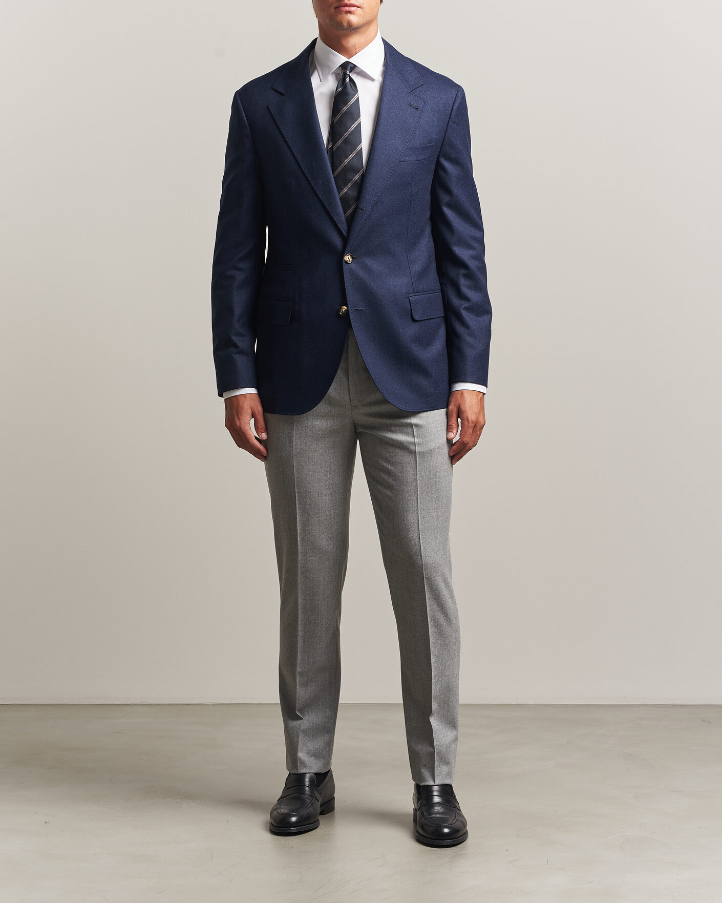 Hombres | Blazers | Brunello Cucinelli | Wool Flannel Blazzer Navy