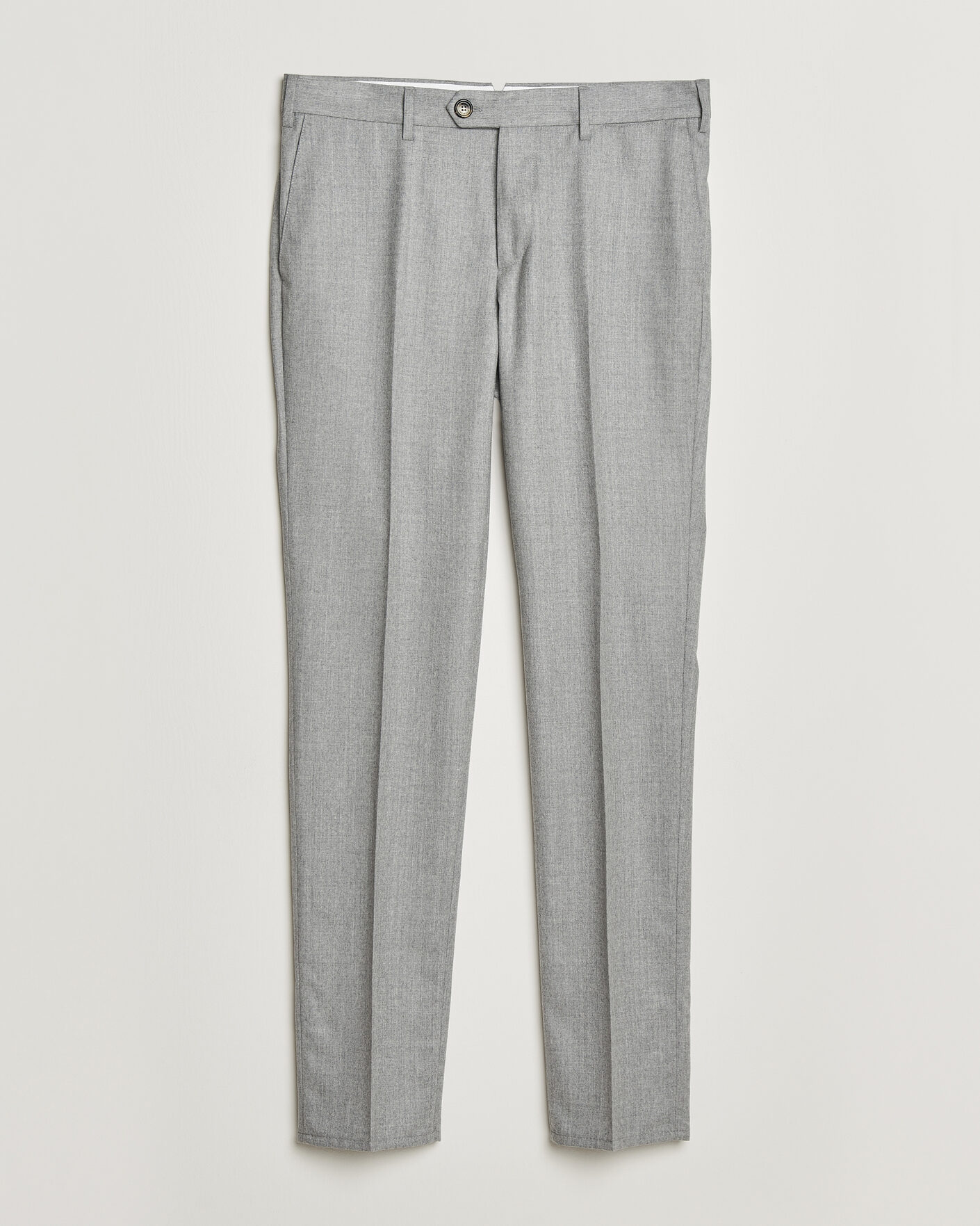 Hombres | Pantalones | Brunello Cucinelli | Slim Fit Flannel Trousers Light Grey