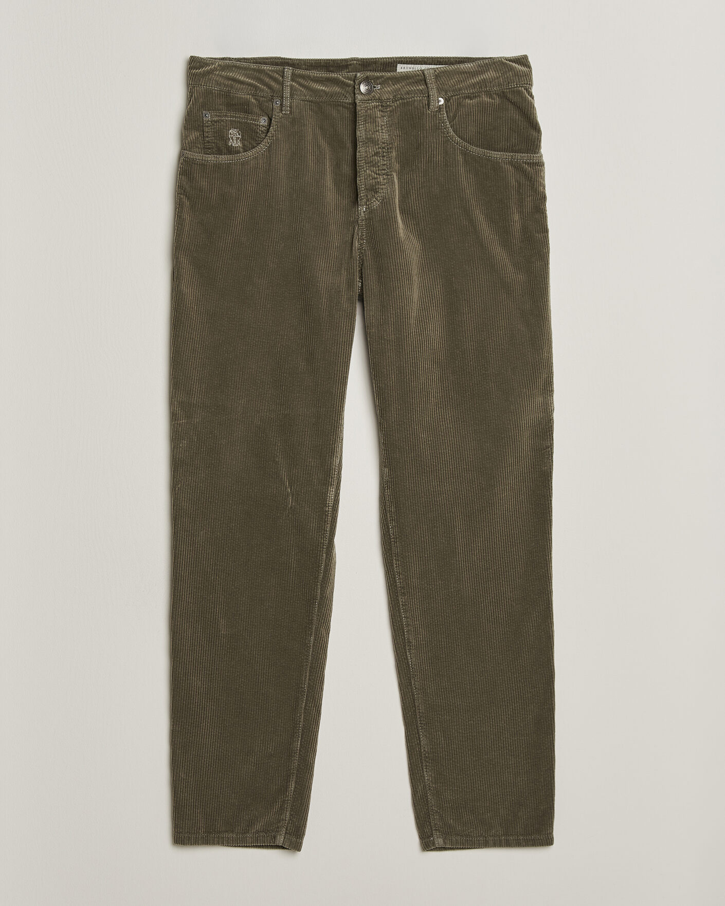 Hombres | Pantalones | Brunello Cucinelli | Leisure Fit Corduroy 5-Pocket Pants Olive