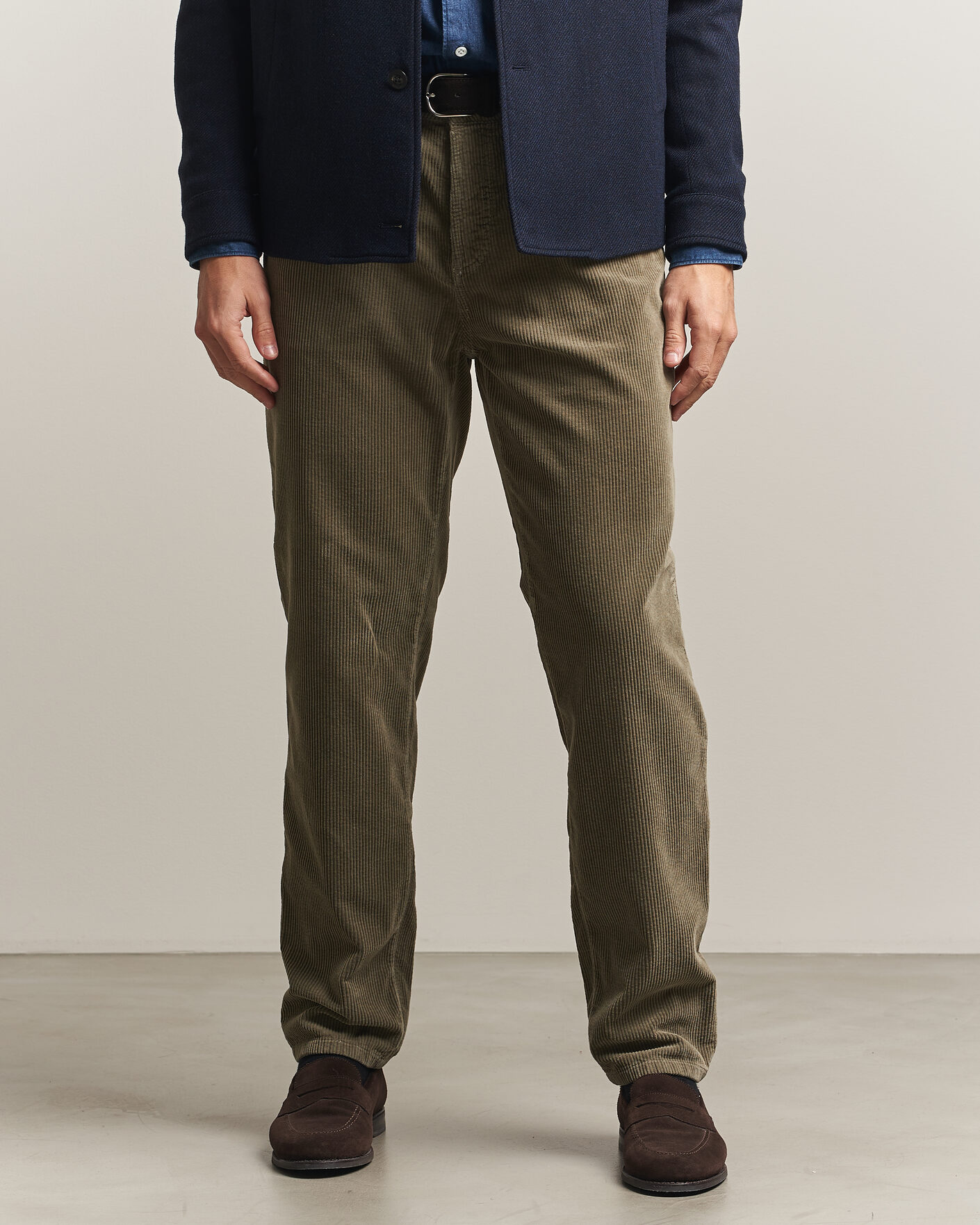 Hombres | Pantalones | Brunello Cucinelli | Leisure Fit Corduroy 5-Pocket Pants Olive