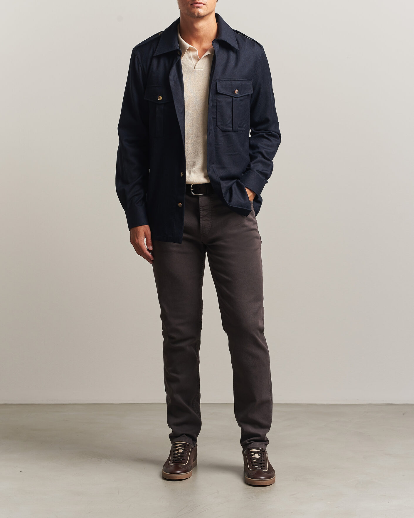 Hombres | Pantalones | Brunello Cucinelli | Slim Fit Bull Denim Pants Dark Brown