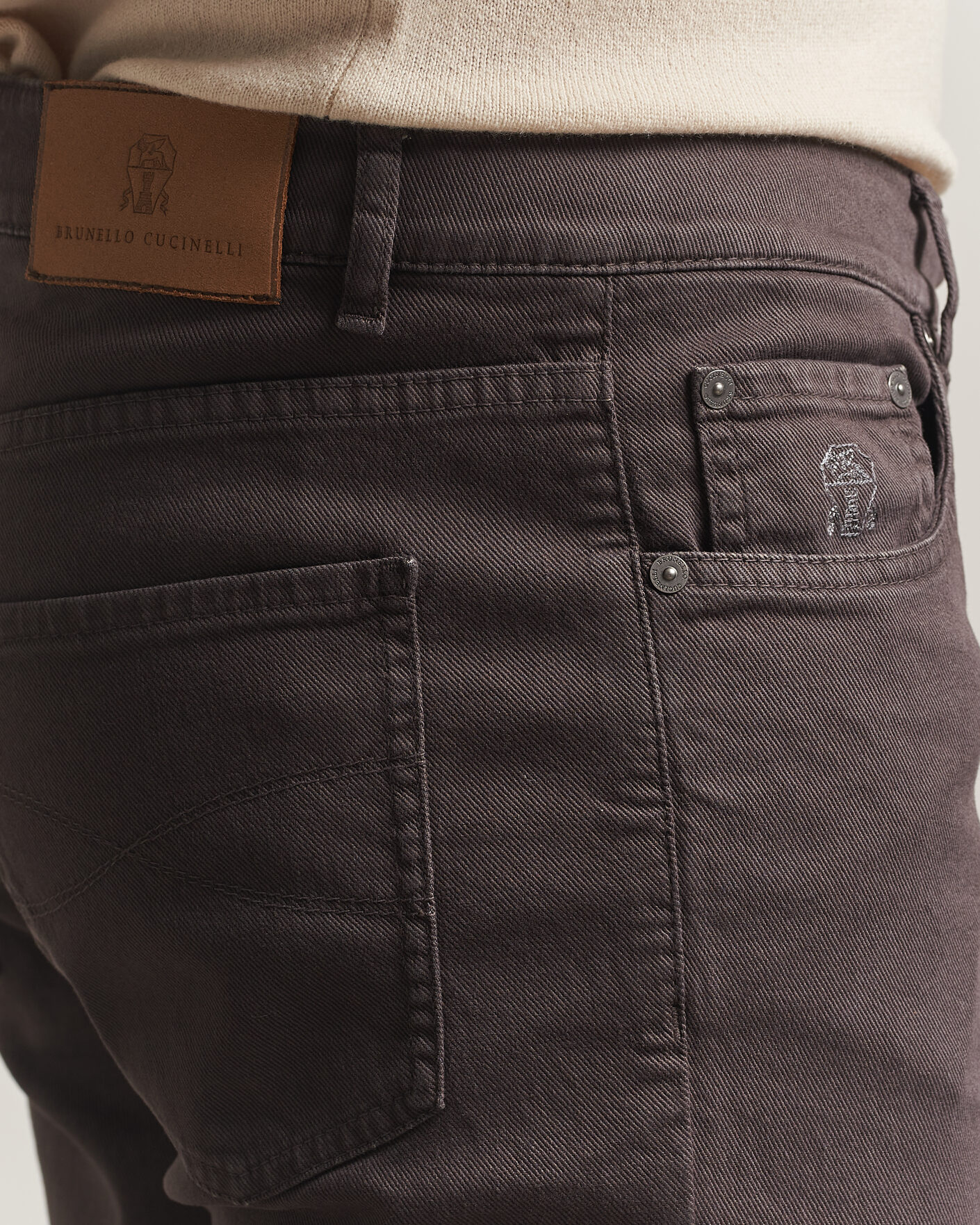 Hombres | Pantalones | Brunello Cucinelli | Slim Fit Bull Denim Pants Dark Brown