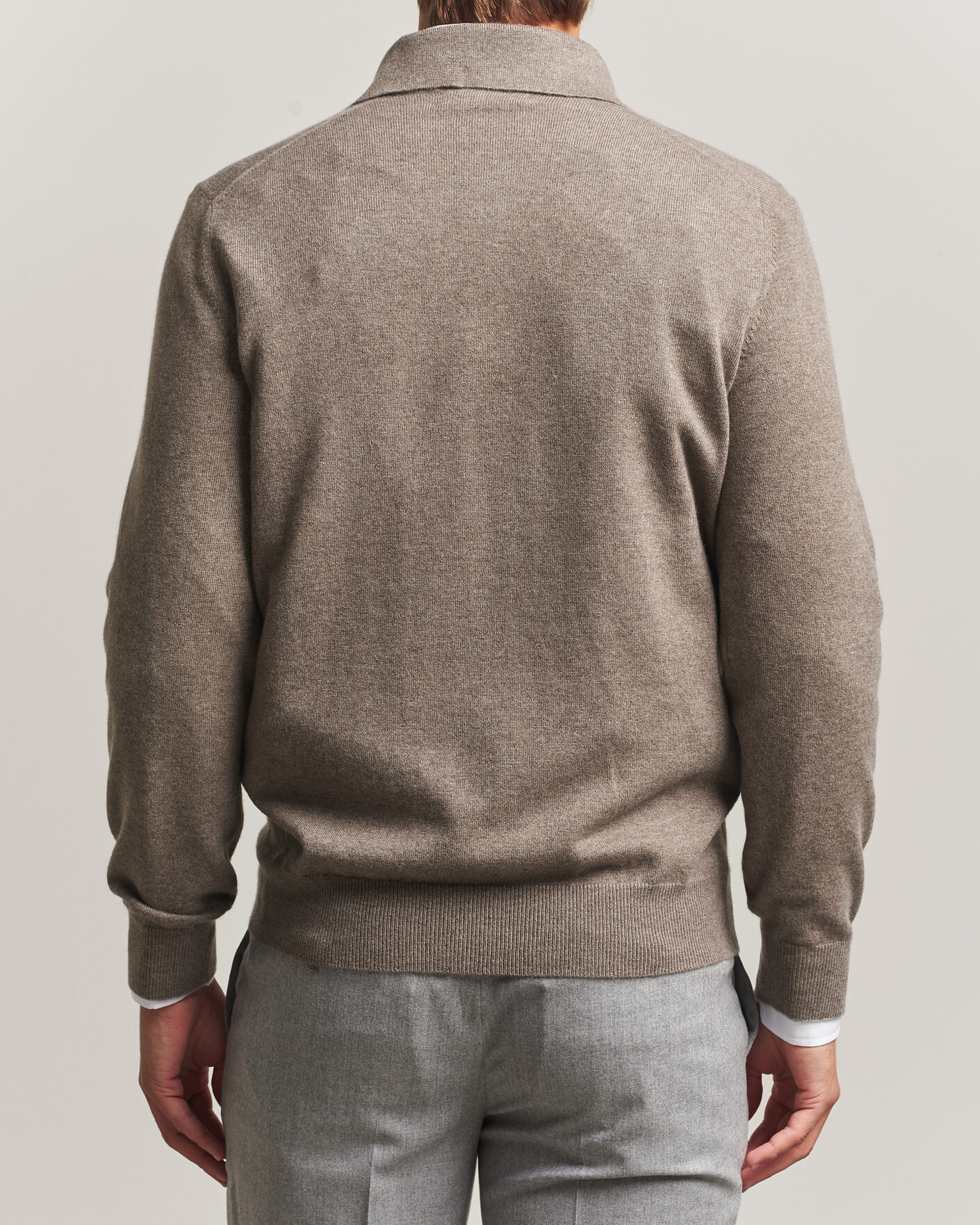 Hombres | Jerséis y prendas de punto | Brunello Cucinelli | 2 Ply Cashmere Long Sleeve Polo Brown