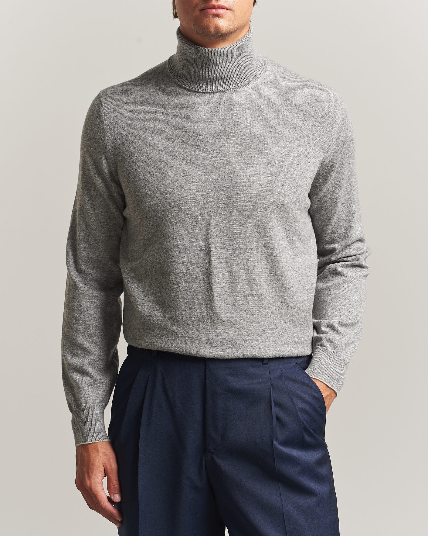 Hombres | Jerséis y prendas de punto | Brunello Cucinelli | 2 Ply Cashmere Rollneck Grey Melange
