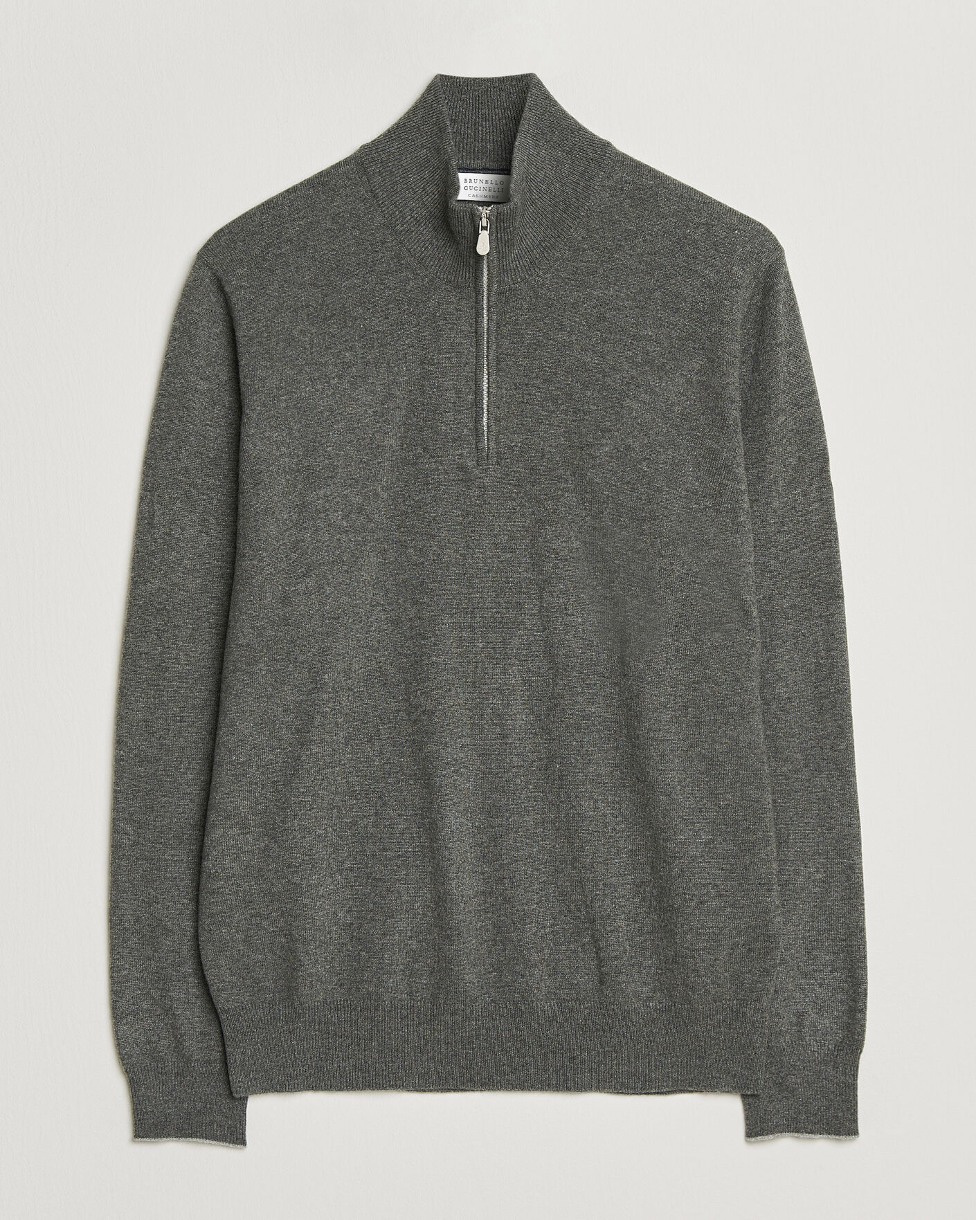 Hombres | Jerséis y prendas de punto | Brunello Cucinelli | 2 Ply Cashmere Half Zip Forest Green