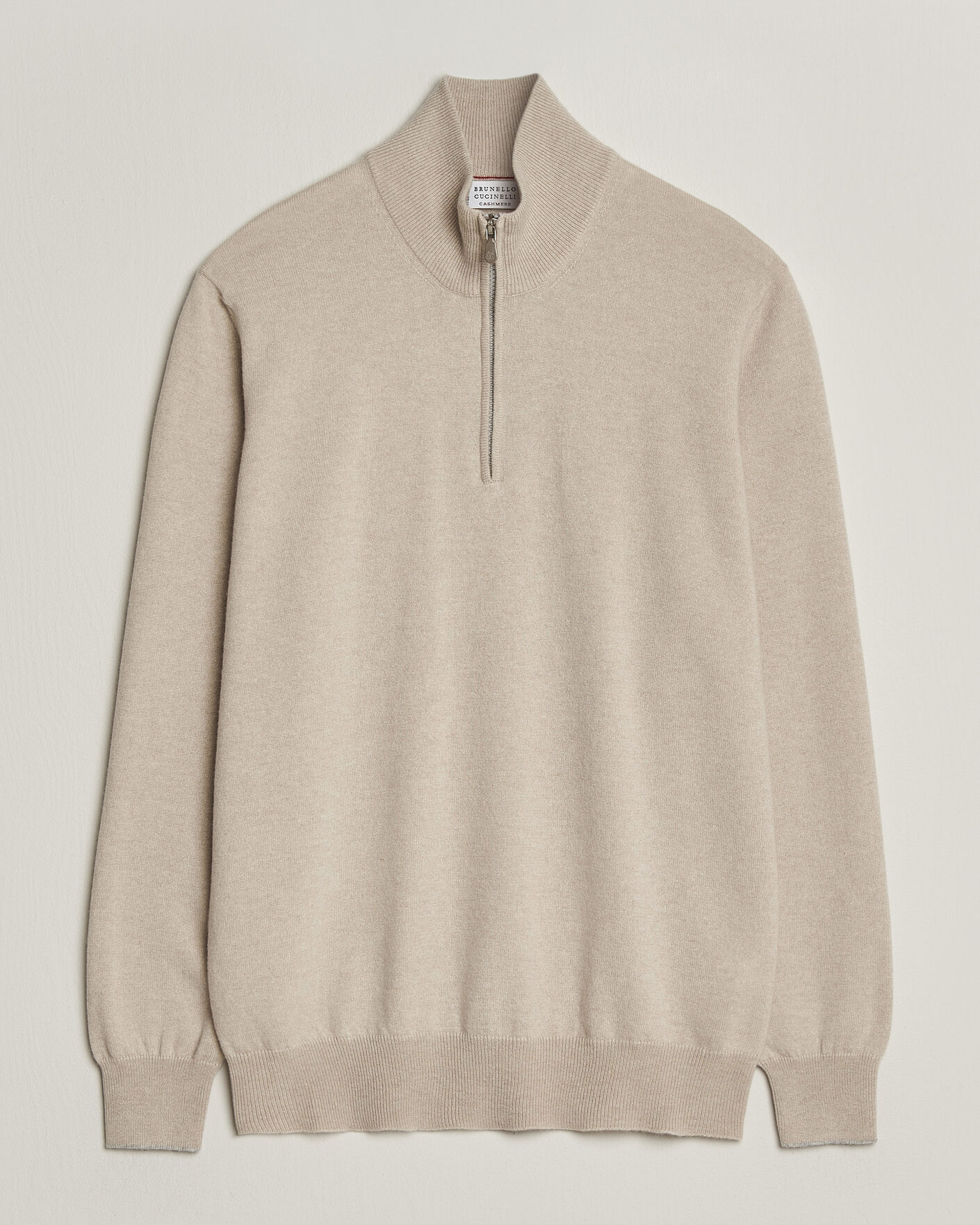 Hombres | Jerséis y prendas de punto | Brunello Cucinelli | 2 Ply Cashmere Half Zip Sand