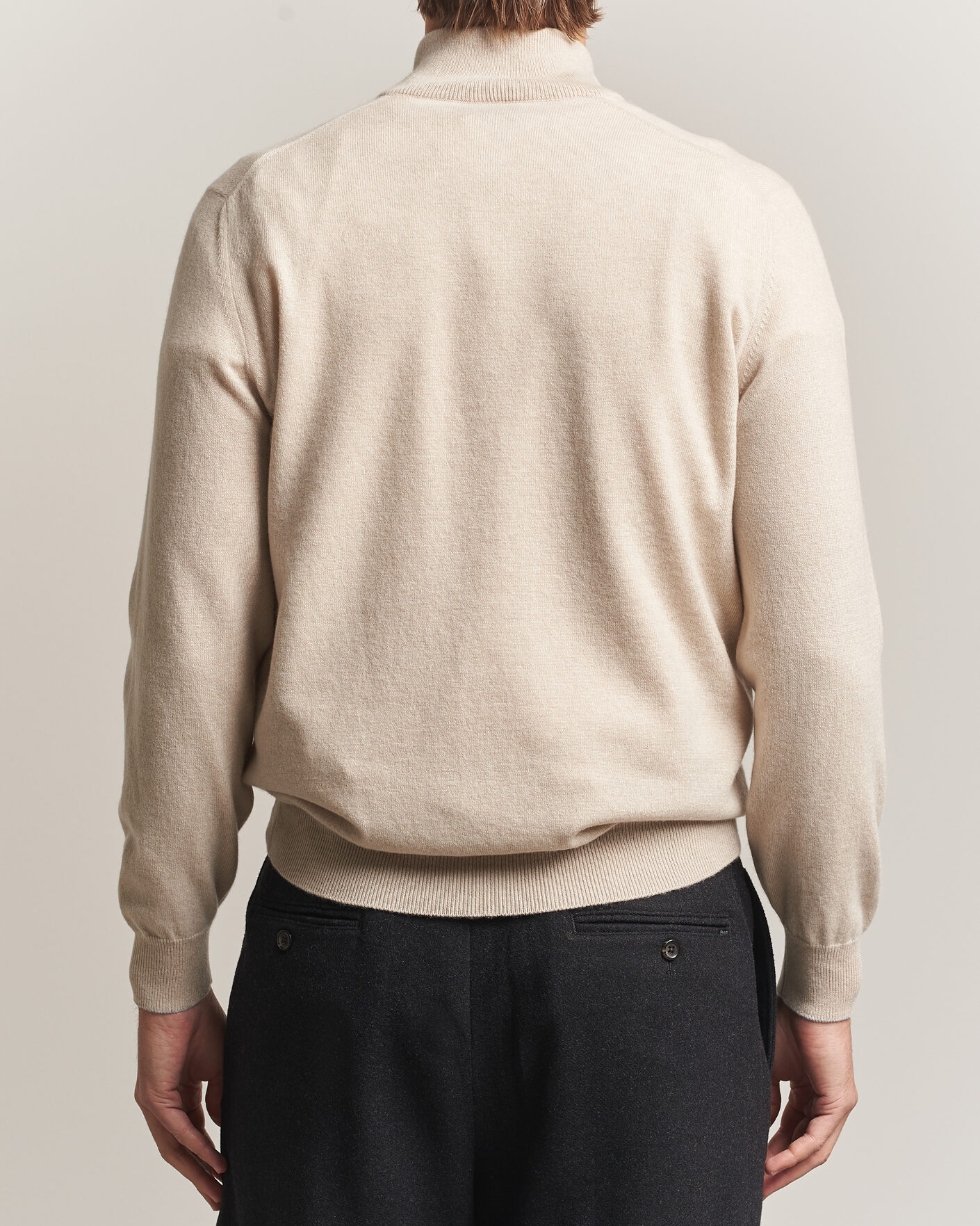 Hombres | Jerséis y prendas de punto | Brunello Cucinelli | 2 Ply Cashmere Half Zip Sand