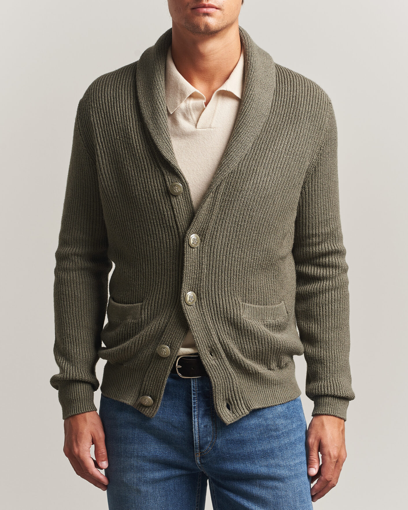 Hombres | Jerséis y prendas de punto | Brunello Cucinelli | Shawl Collar Cardigan Forest Green