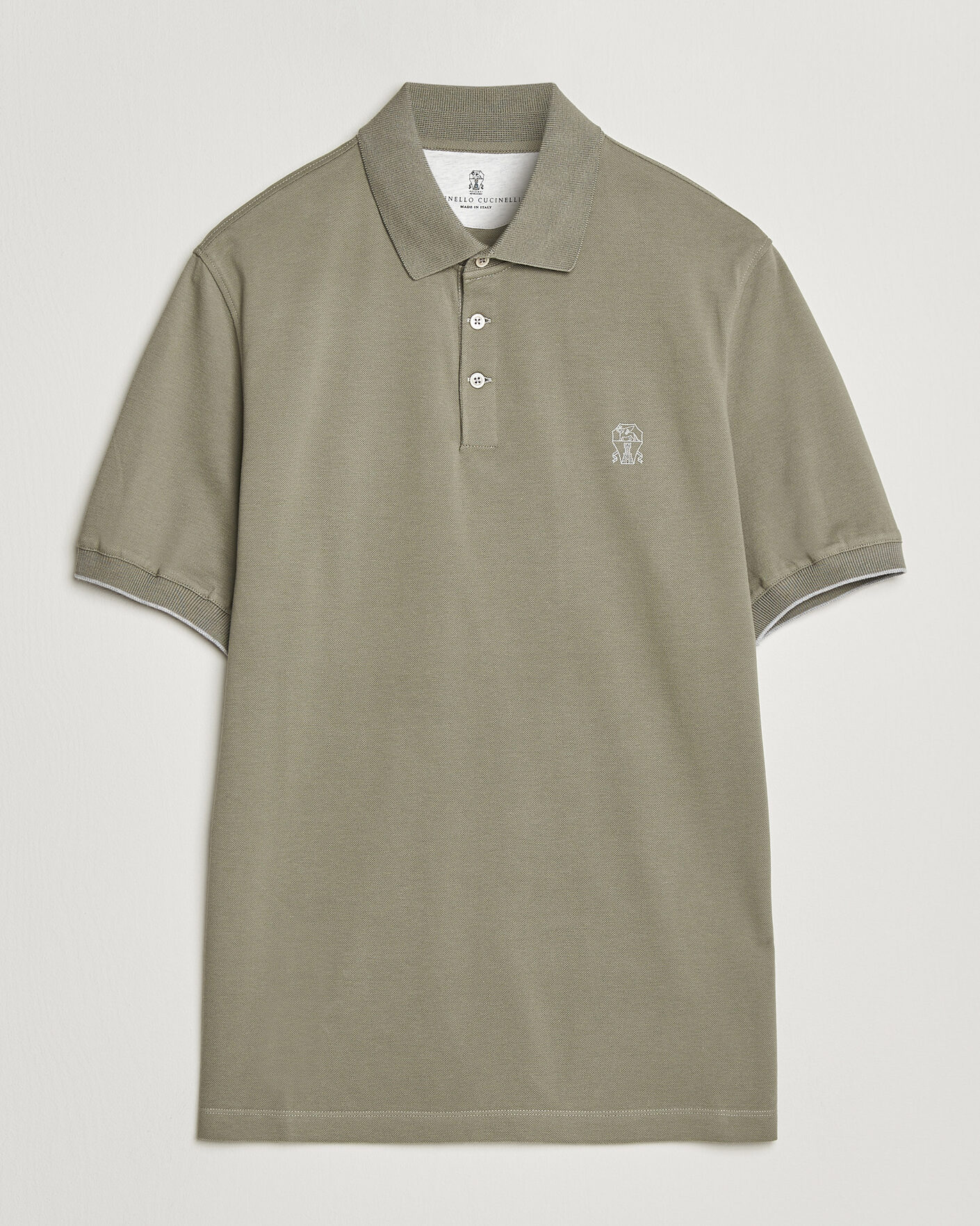 Hombres | Polos | Brunello Cucinelli | Short Sleeve Logo Polo Olive