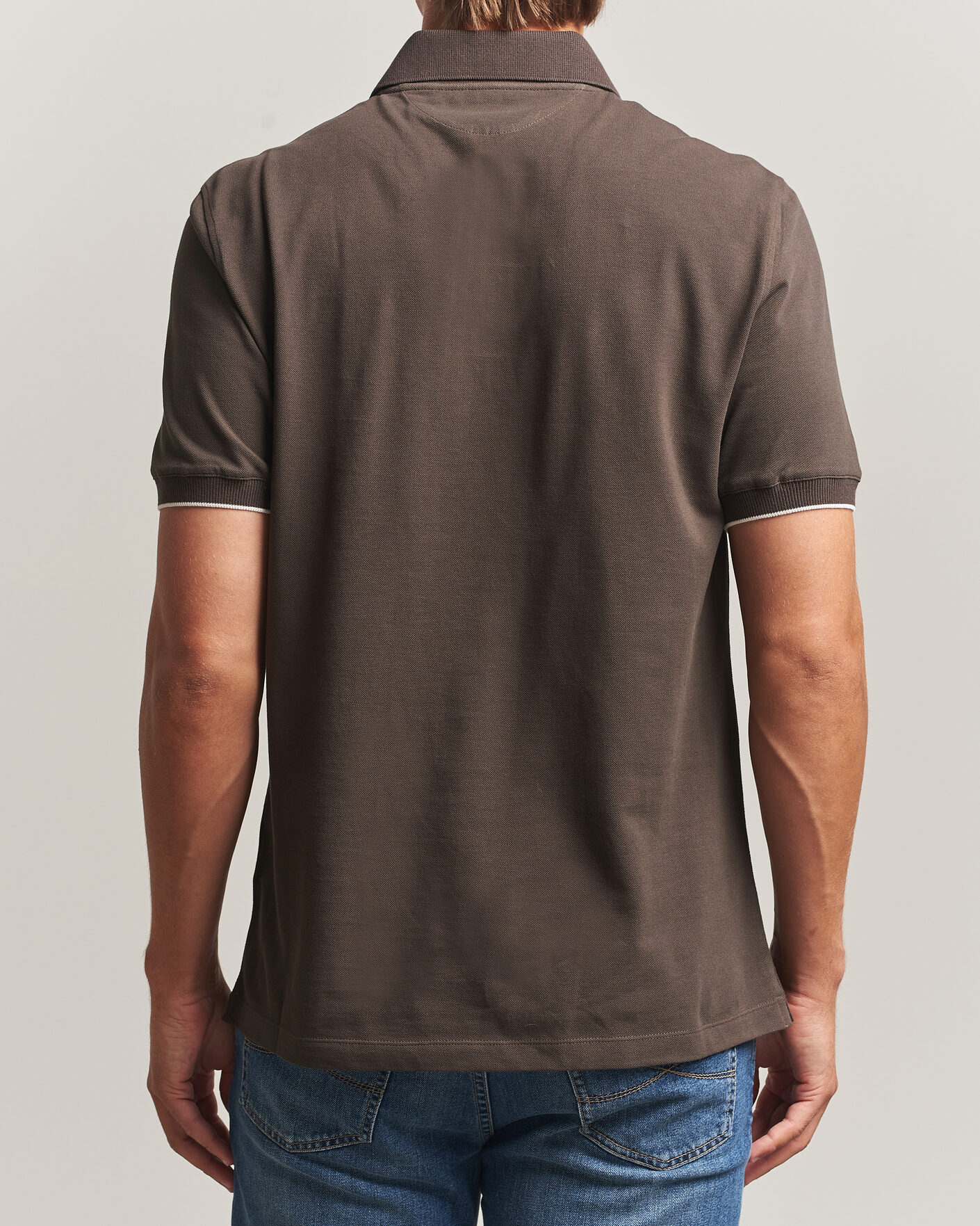 Hombres | Polos | Brunello Cucinelli | Short Sleeve Logo Polo Dark Brown