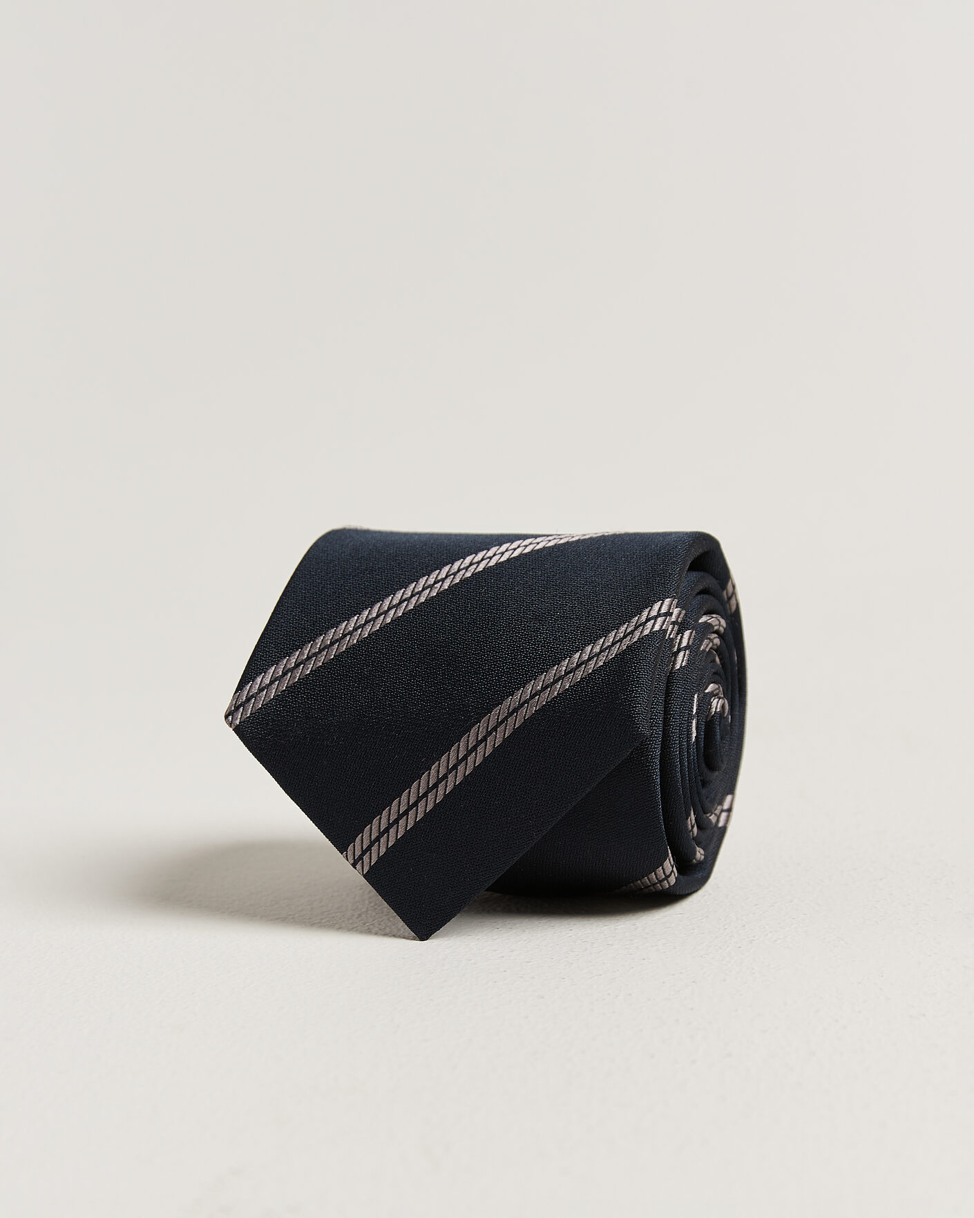 Hombres | Corbatas | Brunello Cucinelli | Regimental Stripe Silk Tie Navy