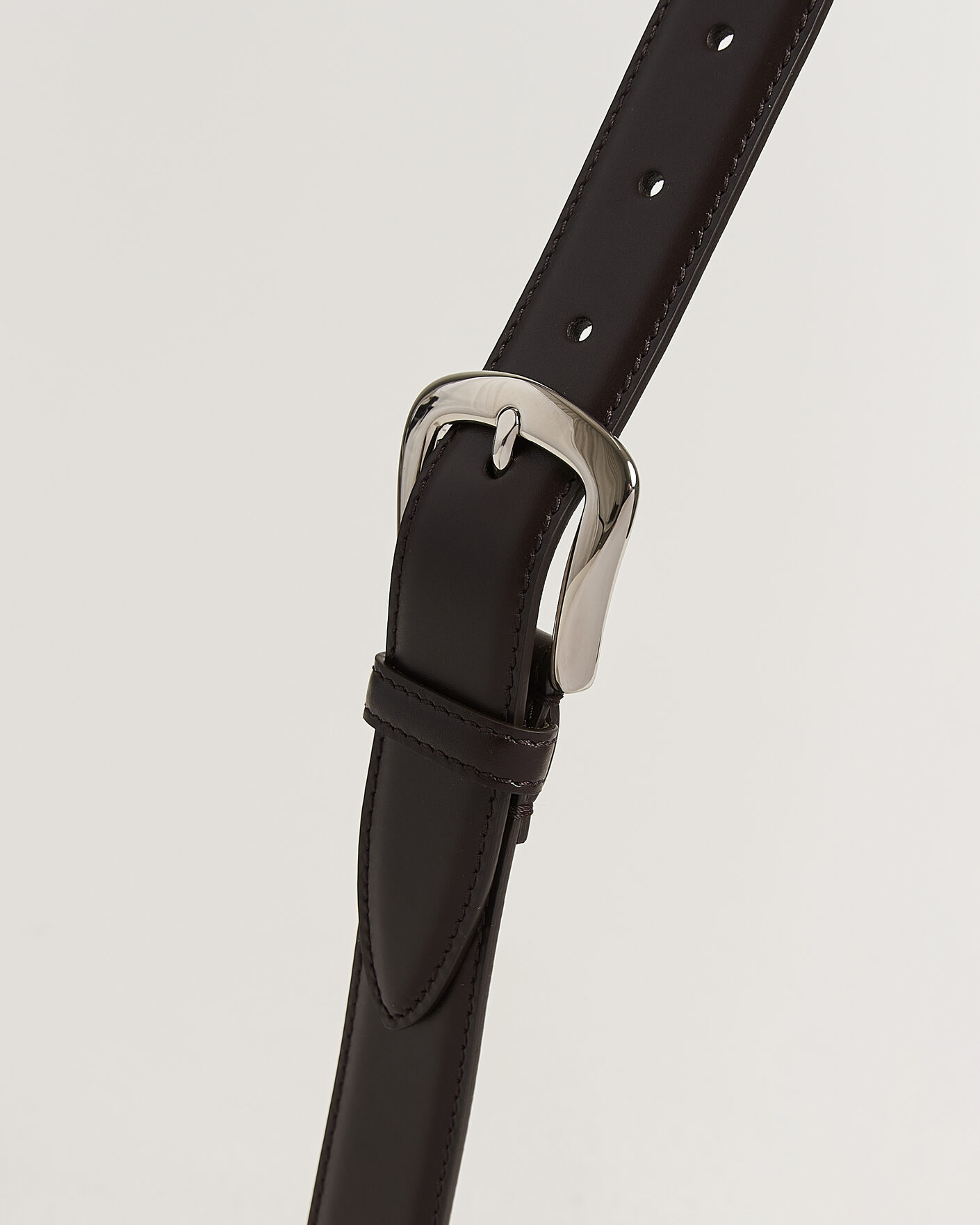 Hombres | Cinturones | Brunello Cucinelli | Calf Leather Belt Dark Brown