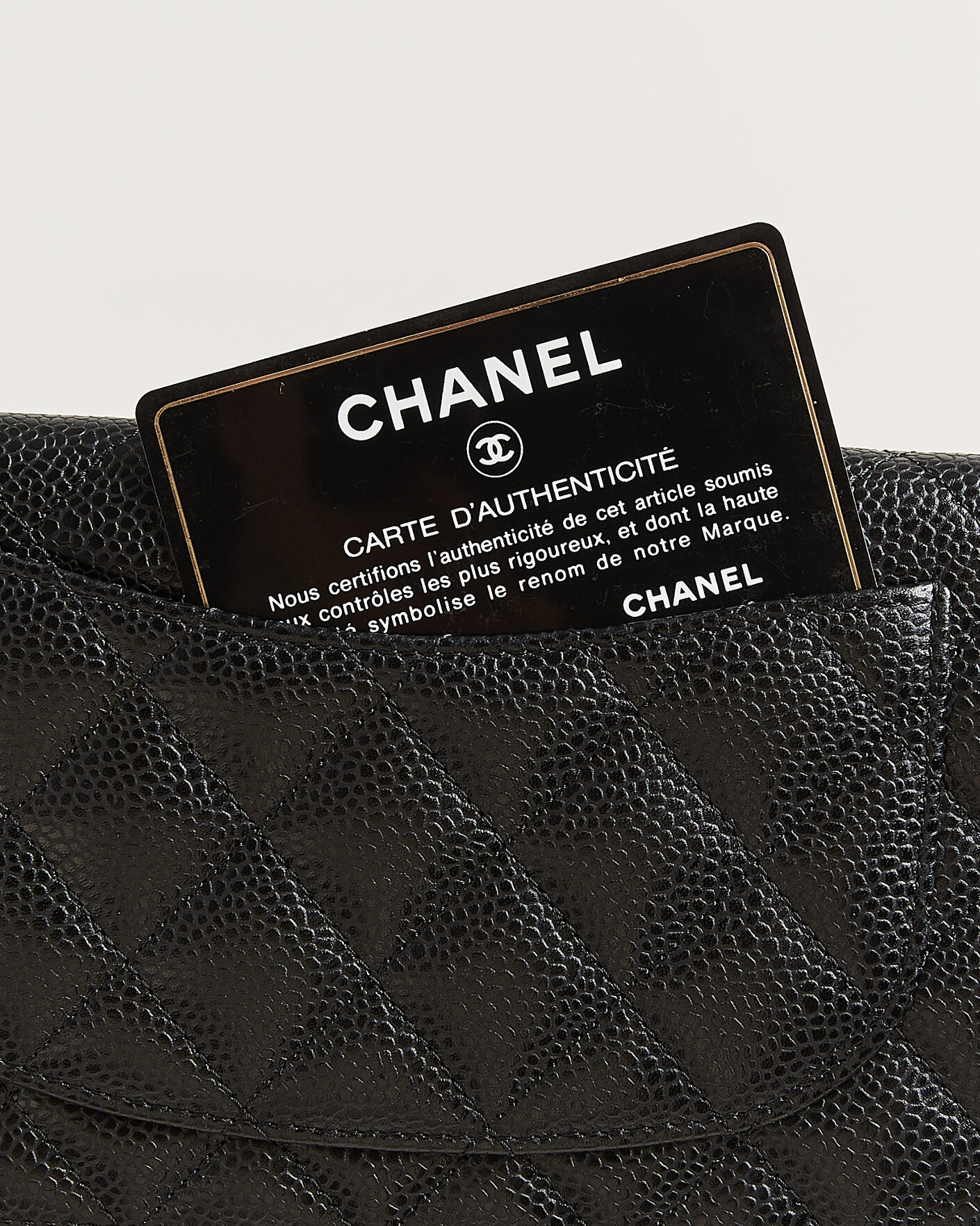 Hombres | Pre-Owned & Vintage Bags | Chanel Pre-Owned | Classic Bifold Wallet Caviar Leather Black