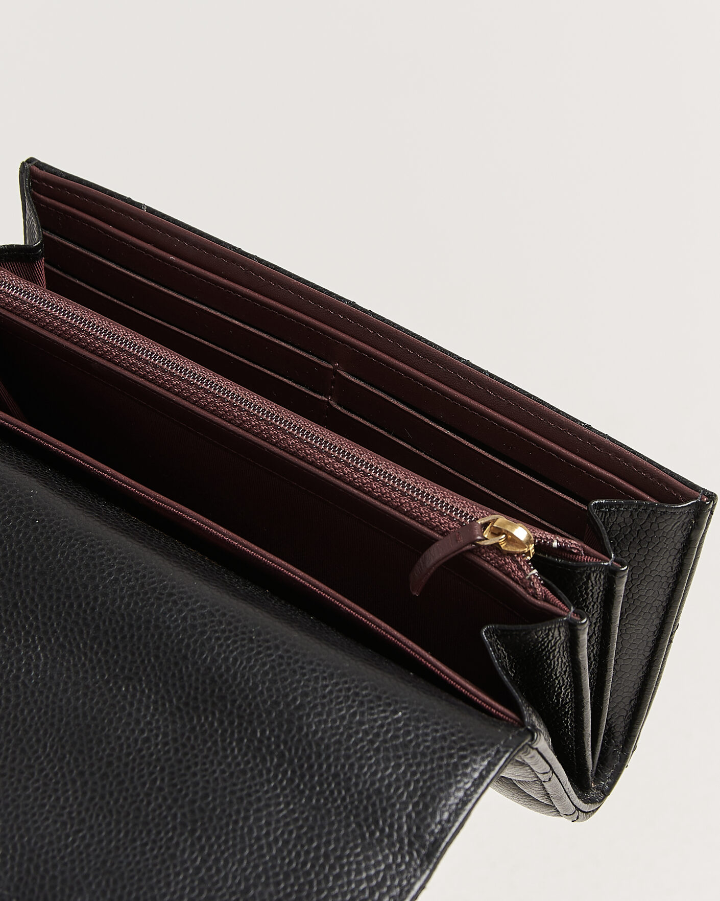 Hombres | Pre-Owned & Vintage Bags | Chanel Pre-Owned | Classic Long Flap Wallet Caviar Leather Black